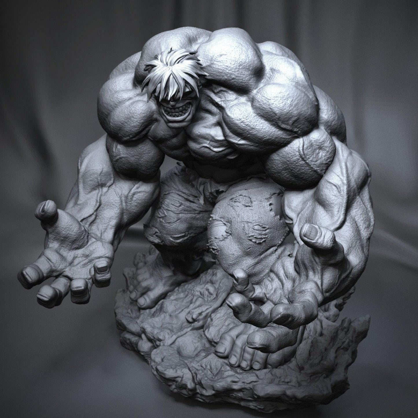 Hulk 3D Print Collectible Statue - Dynamic Marvel Avengers Superhero Figure for Fans