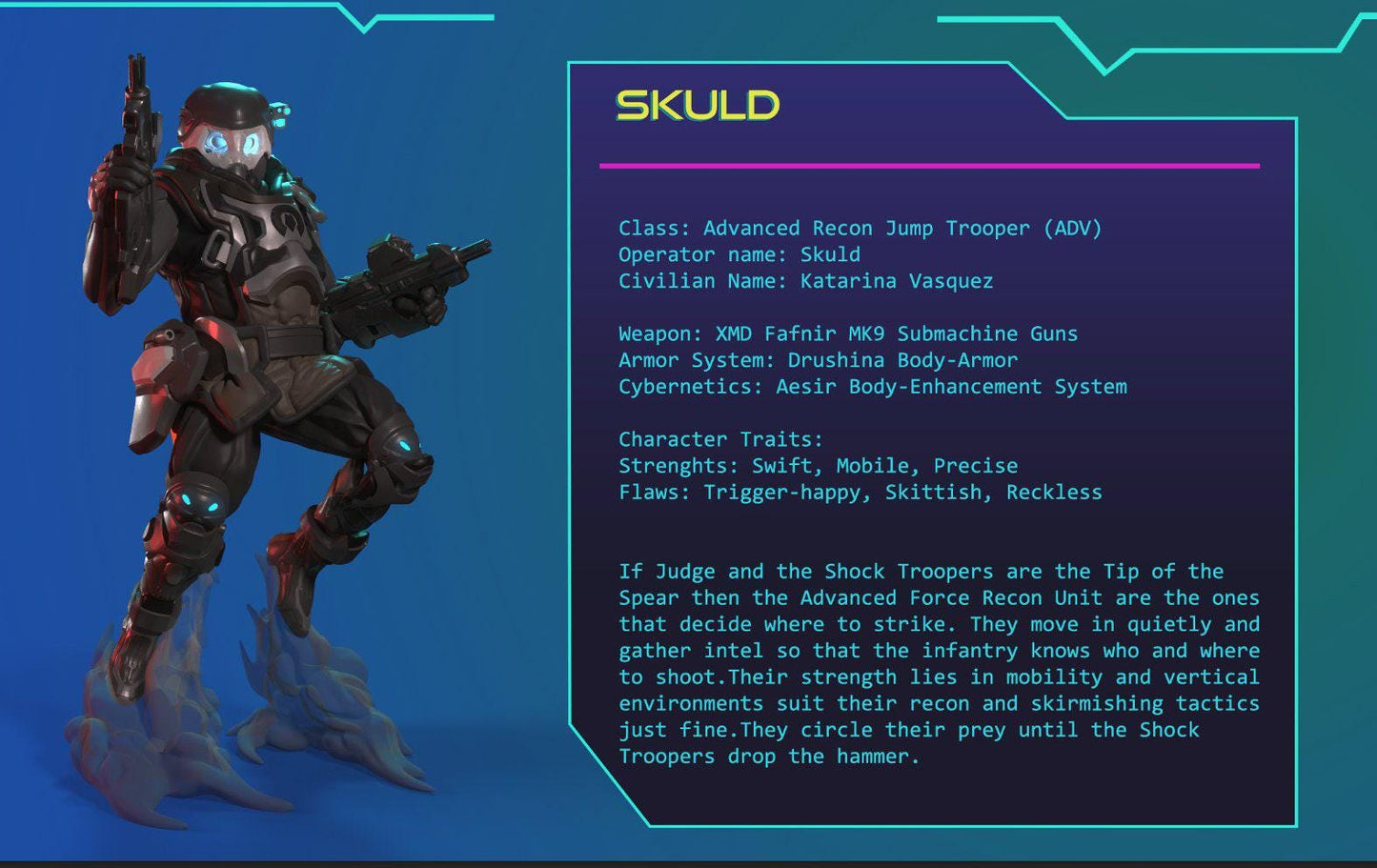 Trooper 3D Print miniature, cyberpunk model, 3d print soldier