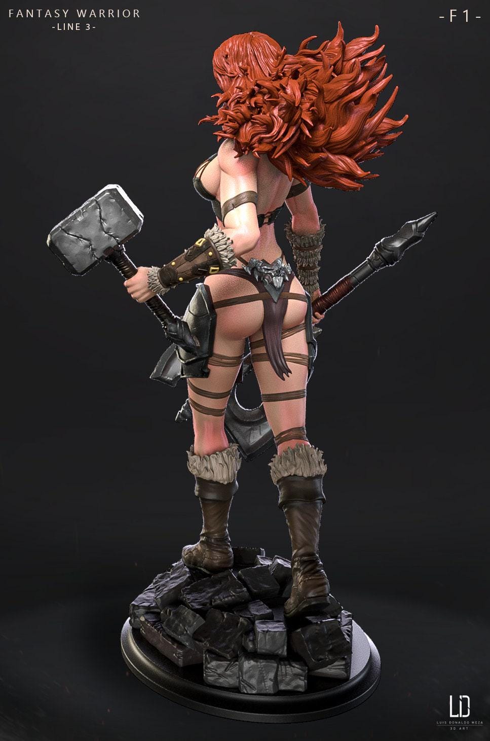 Barbarian Female Warrior Collectible Miniature Dnd miniatures, Hero quest figure, Miniature painting, Wargame miniatures