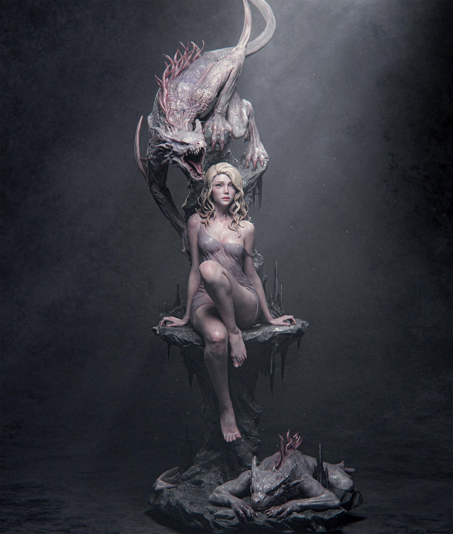 Elegy of the Wyrm 3D Printed Collectible Figure: Epic Dragon Fantasy Statue – High-Detail Resin Model