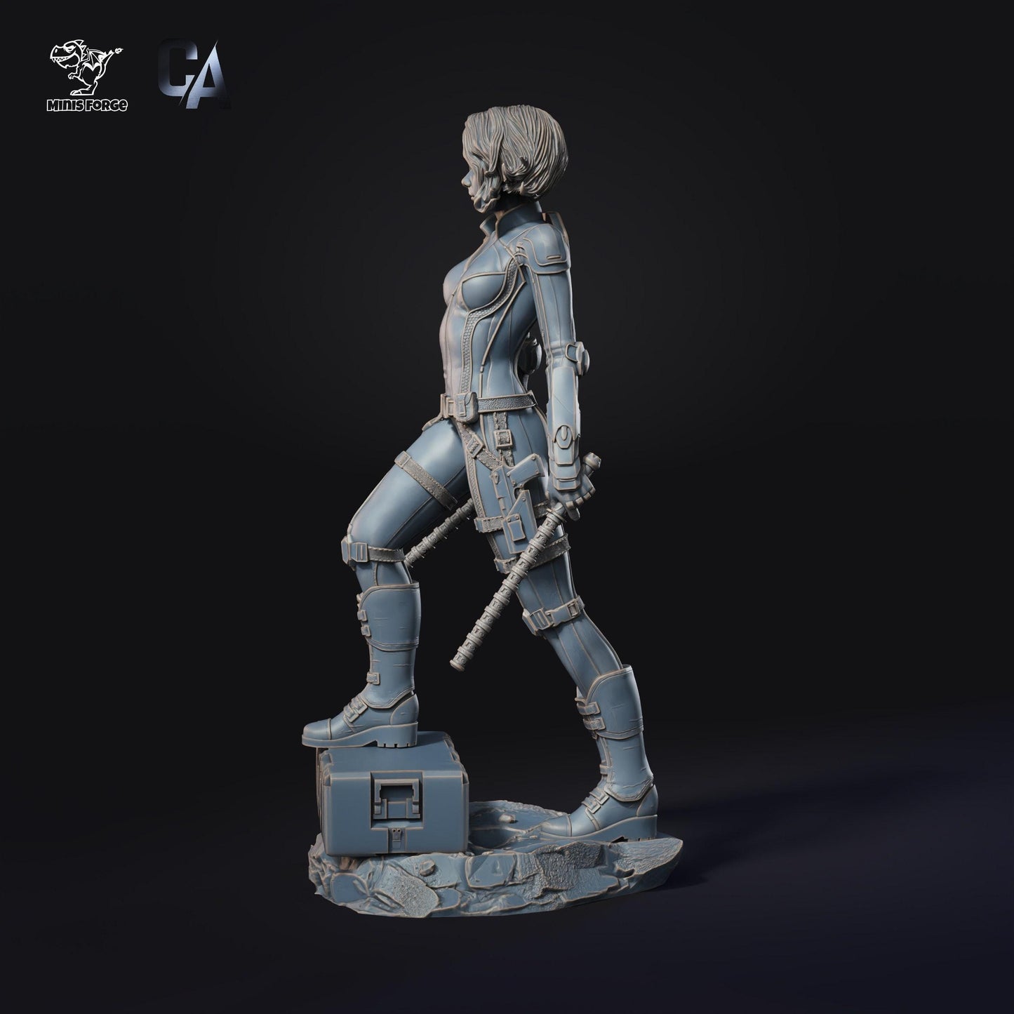 Stunning Black Widow 3D Printed Resin Fanart Statue: Detailed Marvel Superheroine Collectible Figure