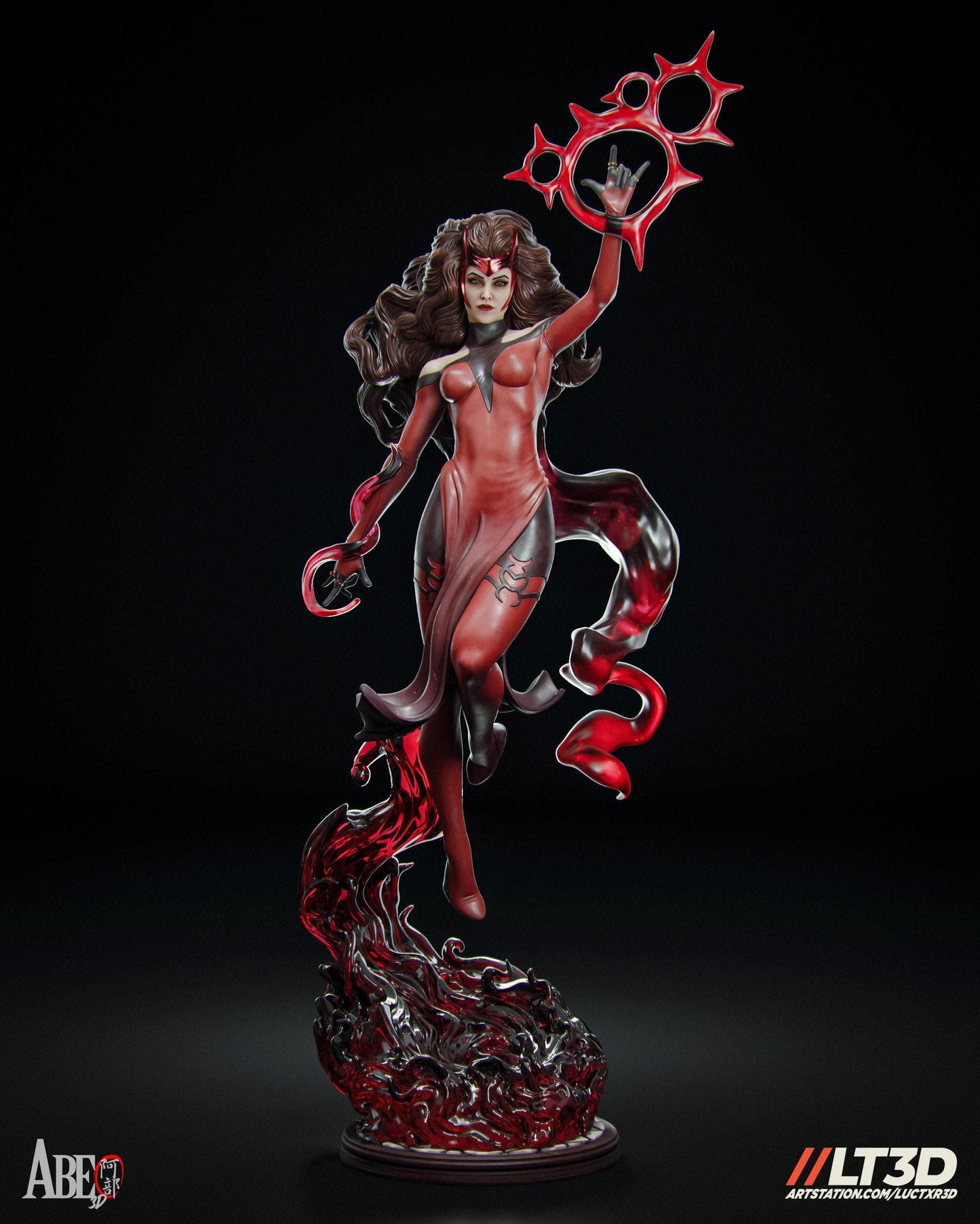 Unleash Chaos Magic: Scarlet Witch 3D Print Collectible Statue - Detailed Wanda Maximoff Marvel Figure