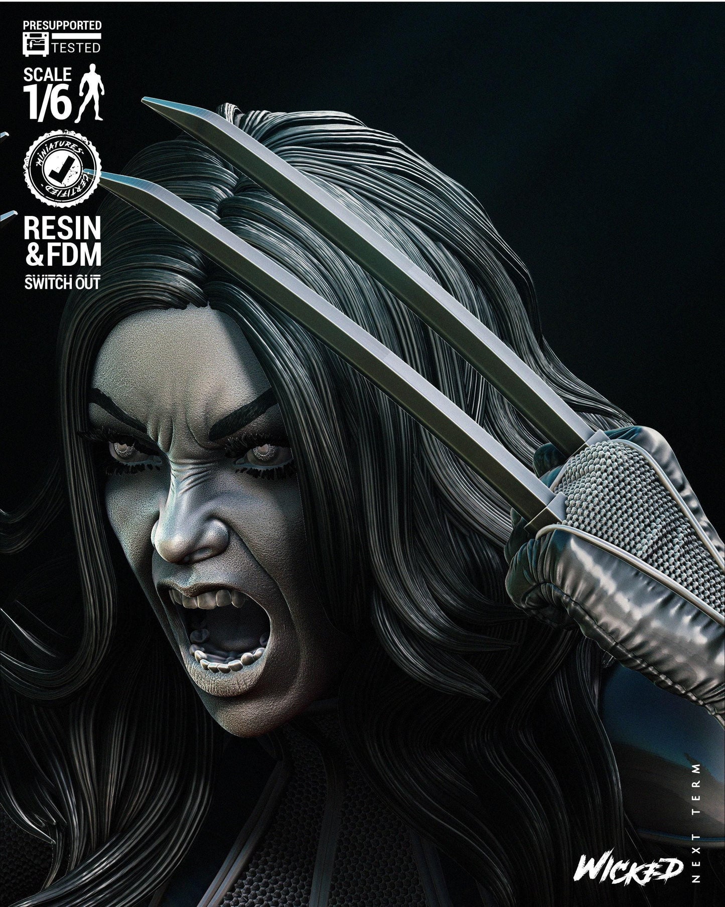 Dynamic X23 3D Print Collectible Statue: Premium Laura Kinney Marvel Comics X-Men Resin Figure