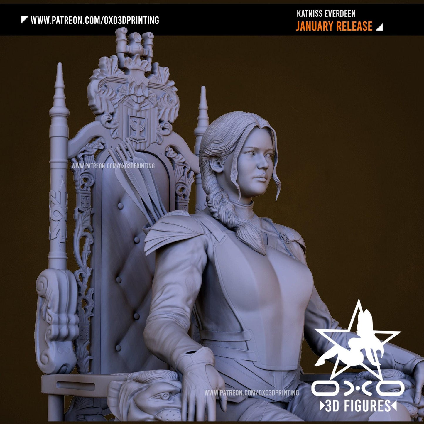 Katniss: Heroic 3D Print Collectible Statue - NSFW Hunger Games Fanart