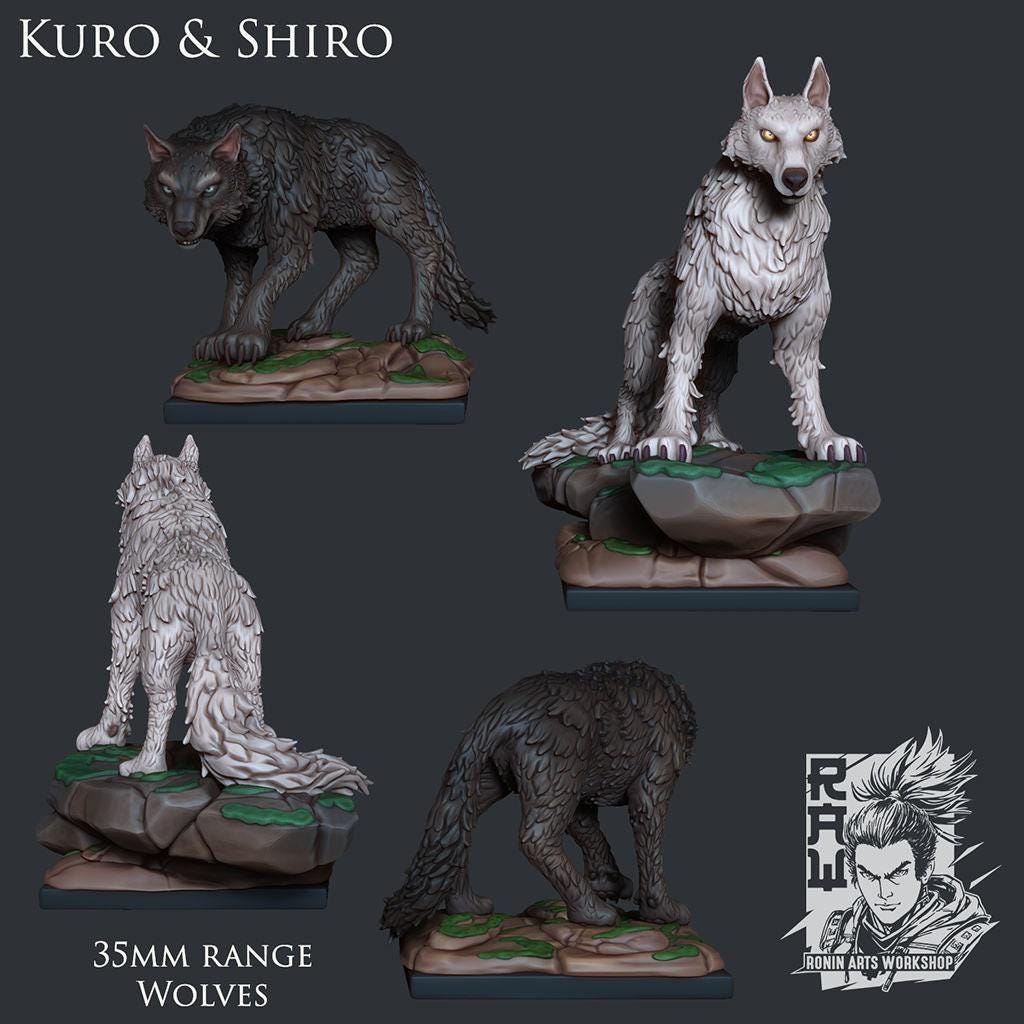 Wolves, Dnd miniatures, Tabletop miniatures, 3d printed miniatures, Collectible figurines, Pathfinder, Dnd, dungeons and dragons