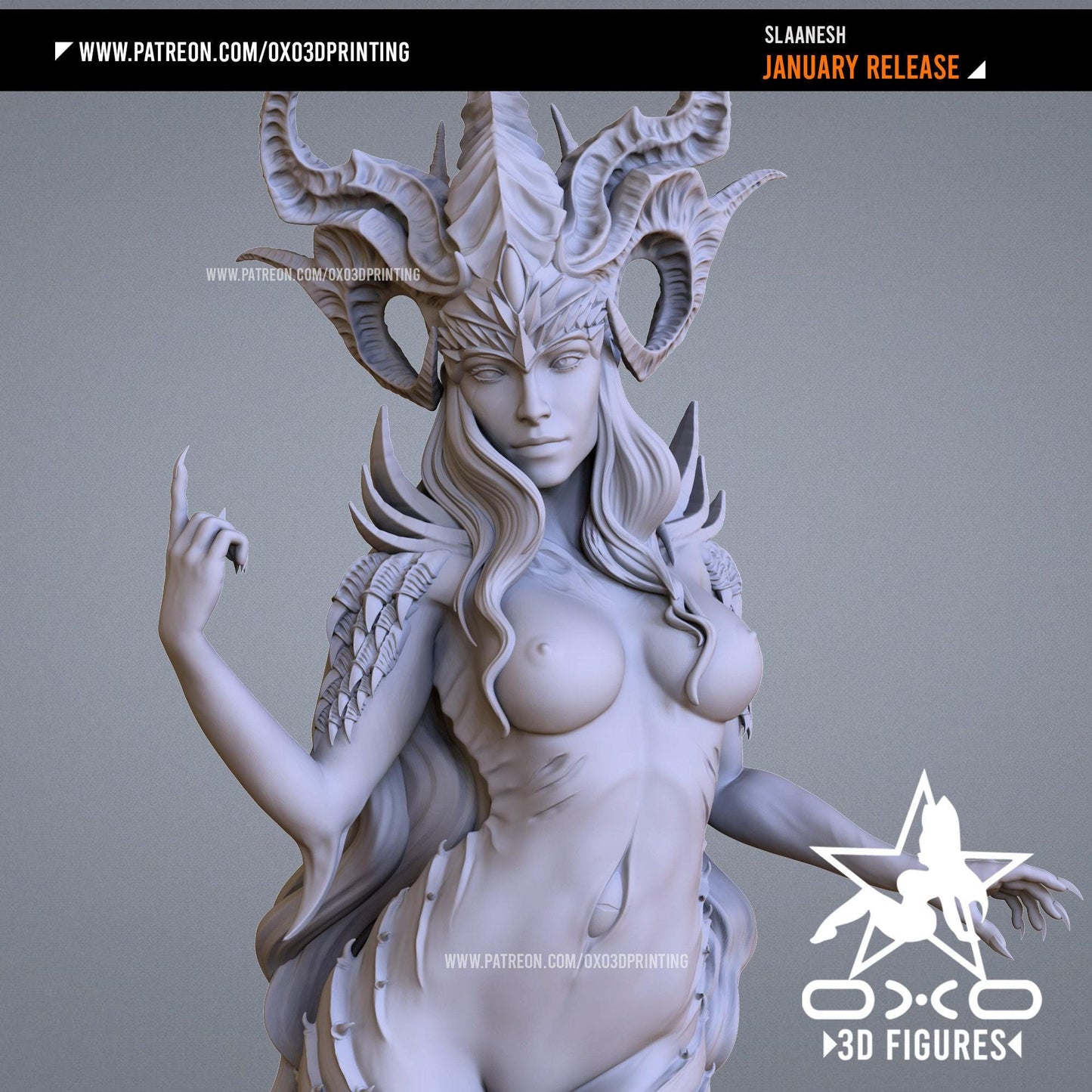 Chaos & Seduction: Slaanesh Waifu NSFW 3D Print Miniature Figure – Warhammer Inspired