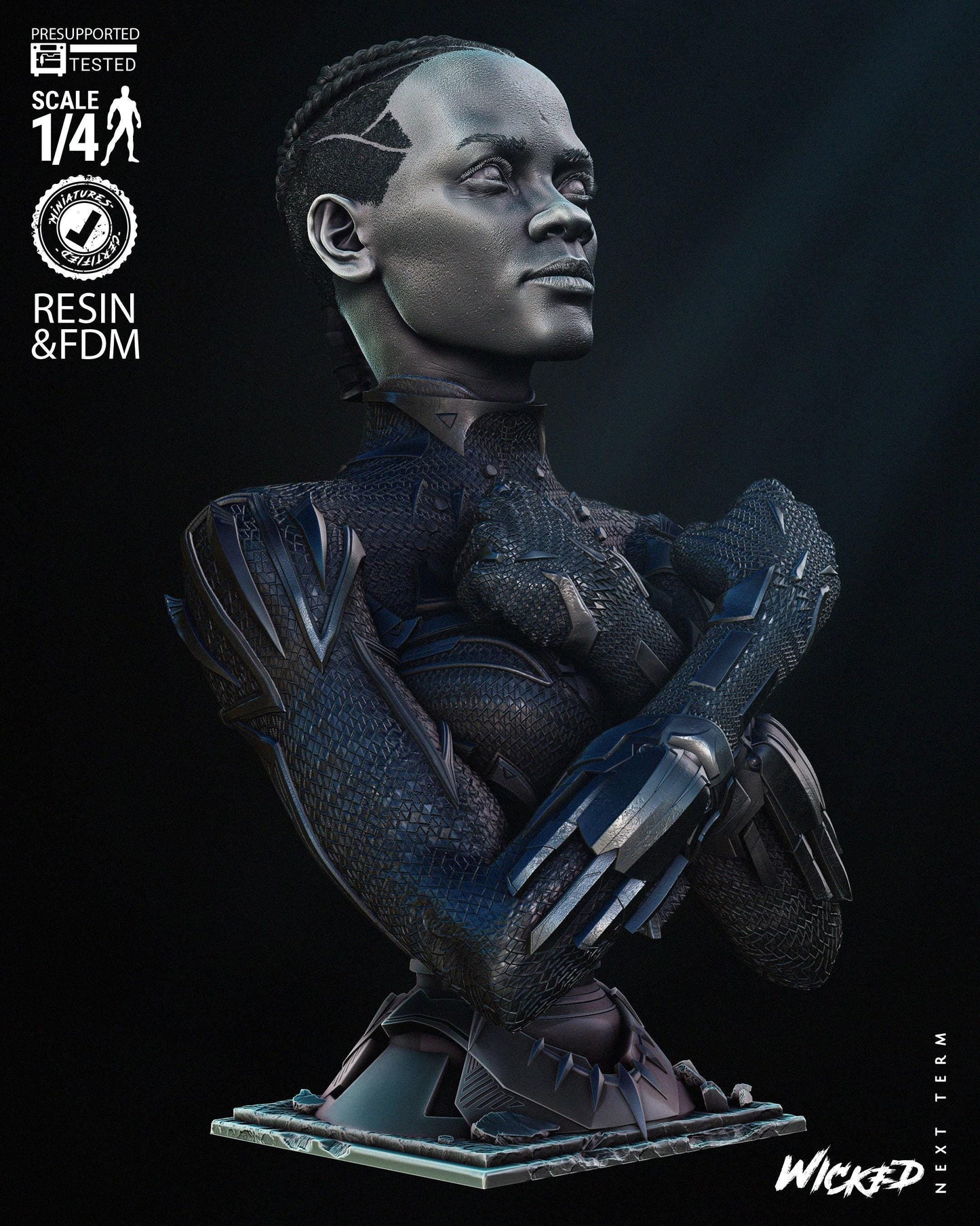 Black Panther Bust 3d print Collectible Miniature statue figure gift idea for man woman painter unpainted scale 1\10