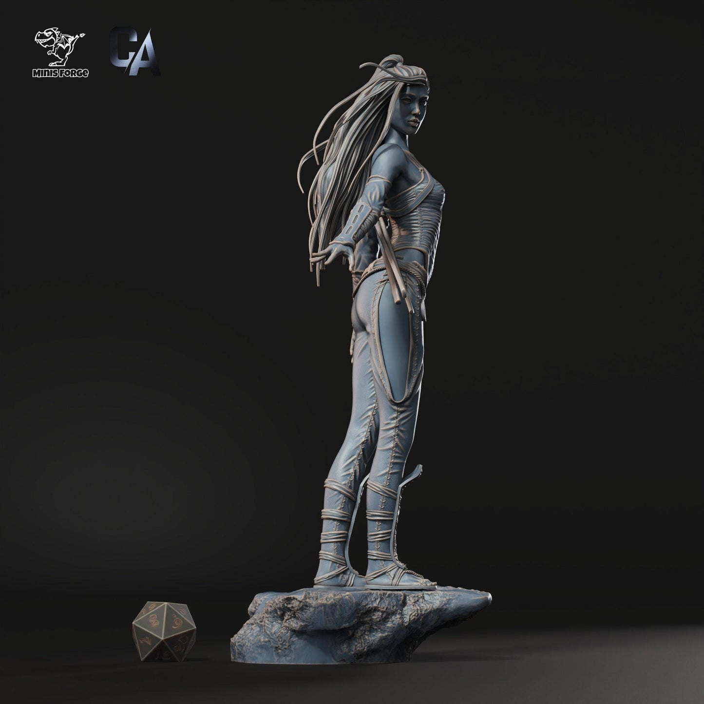 Asian Warrior: Powerful 3D Printed Statue - NSFW Historical Fantasy Collectible
