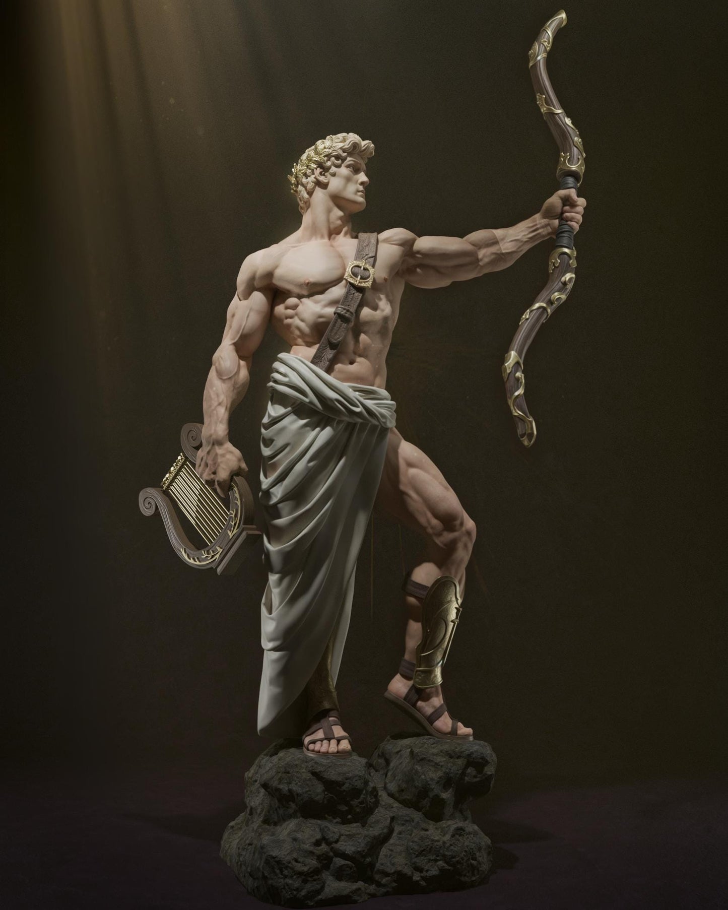 Apollo Collectible Statue: Hand-Painted 3D Resin Figure – Majestic Greek God of Light & Arts!