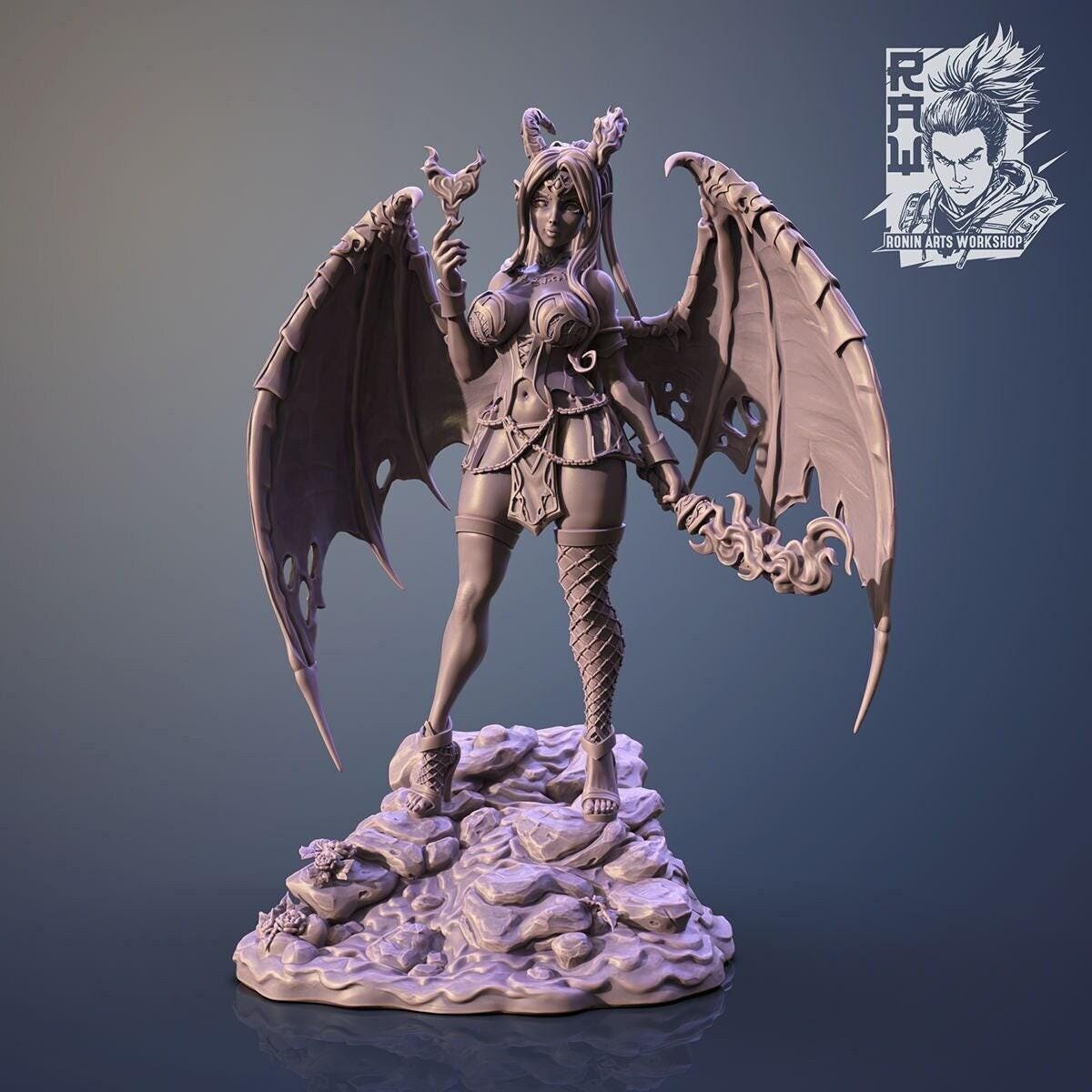 Voxlyn Succubus Pinup Collectible Statue: Exquisite NSFW Adult Fantasy Figure – Premium Resin Demon Girl
