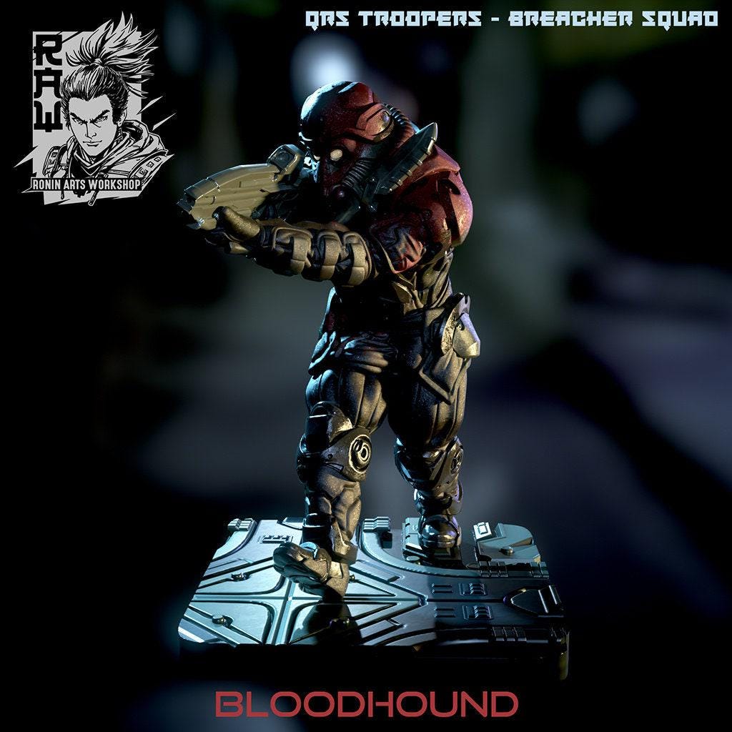 Breacher Squad Gamma, 35 mm, 54 mm, 3D Printed miniature, cyberpunk model, cyberpunk 3d model