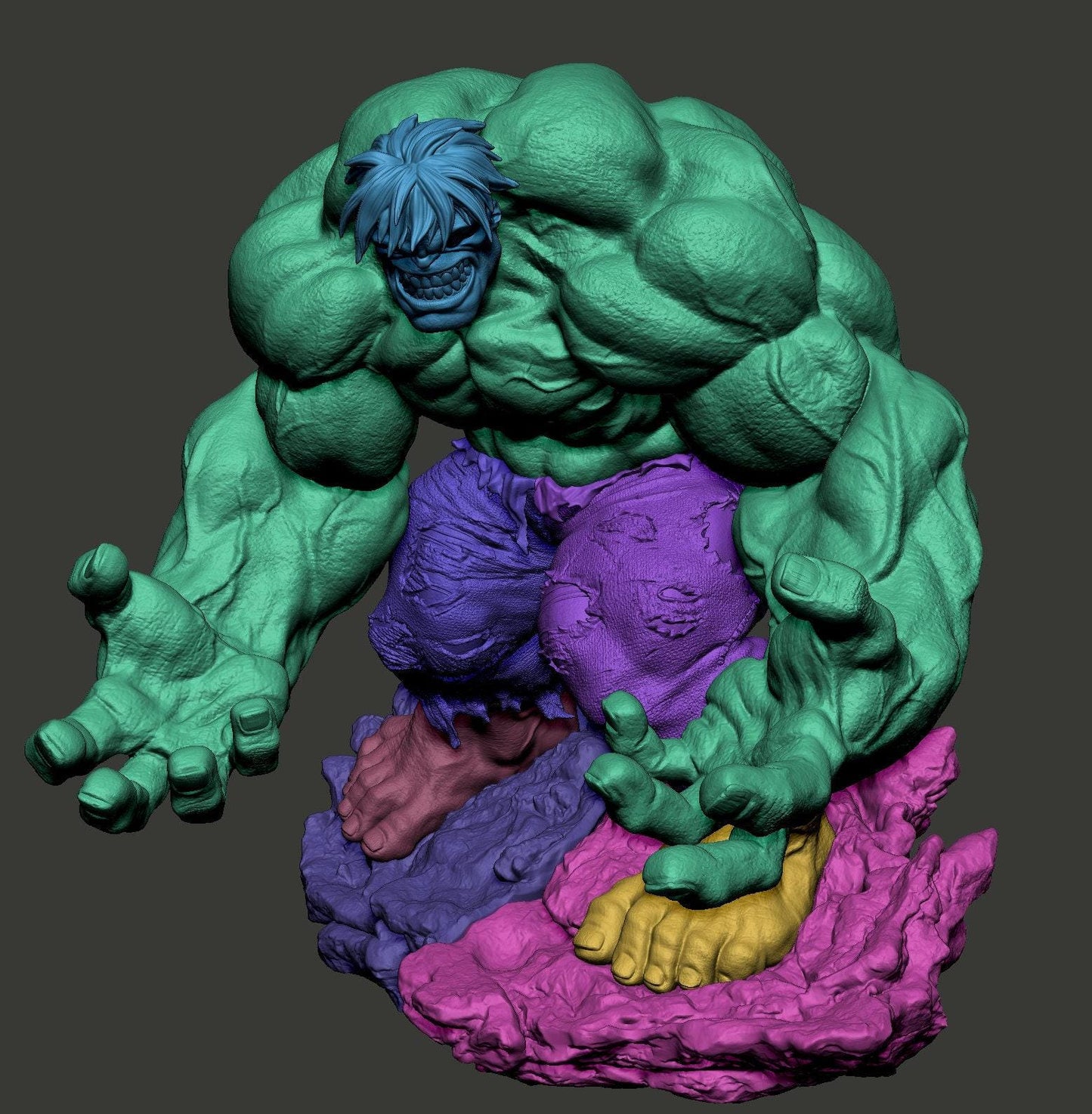 Hulk 3D Print Collectible Statue - Dynamic Marvel Avengers Superhero Figure for Fans