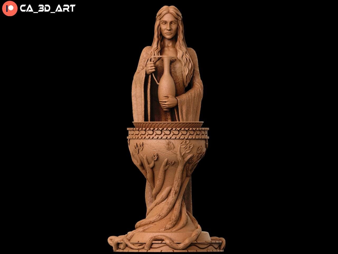 Galadriel: Elegant 3D Print Statue - NSFW Lord of the Rings Collectible