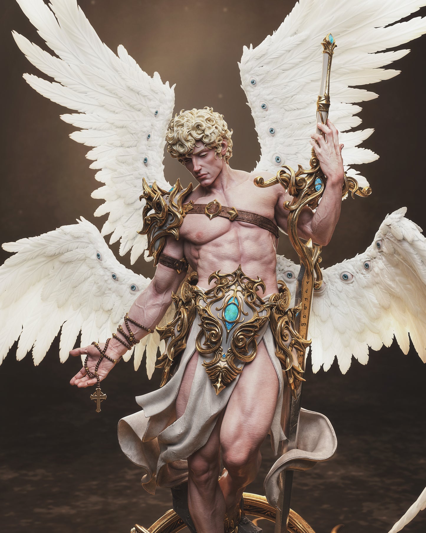 Highly-Detailed Cherubin Statue | Premium 3D Printed Resin Collectible for Fantasy & Angelic Art Lovers