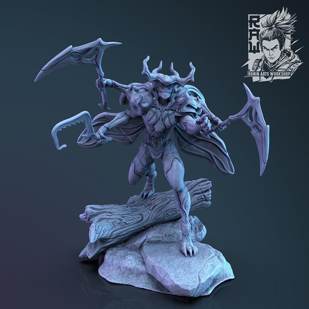 Exalted Hunter Vereon - Unpainted 35mm Insectoid Commander Miniature
