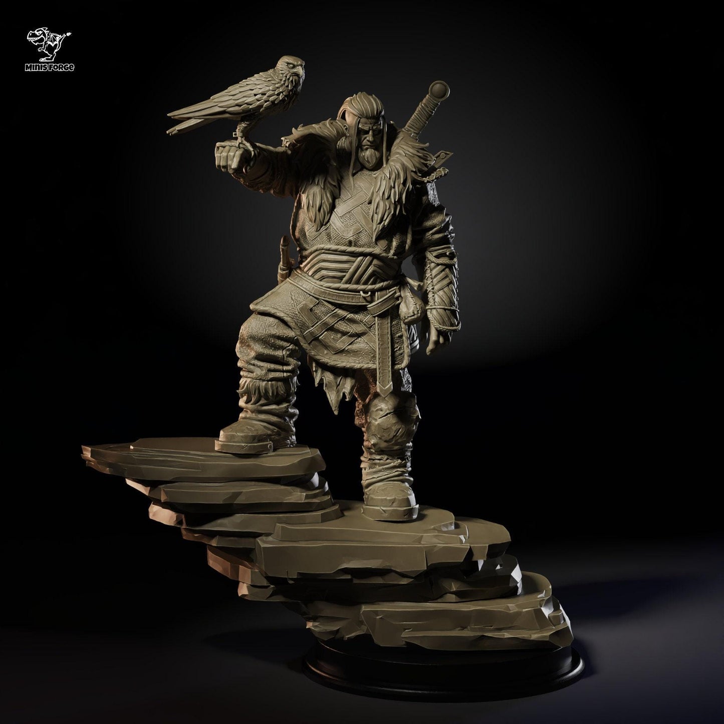Mighty Chaos Viking 3D Printed Statue: Epic Dark Fantasy Norse Warrior Collectible Figure