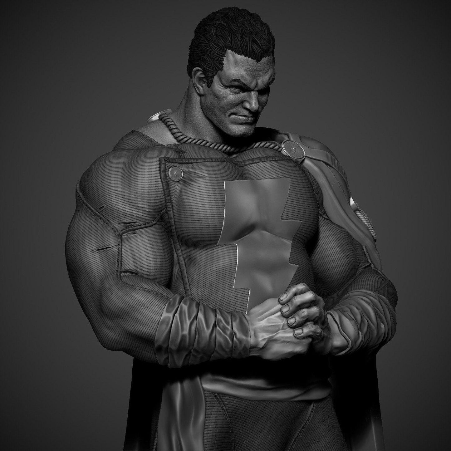 Shazam's Might: Shazam Fanart 3D Printed Collectible Statue – Heroic Figure for DC Fans