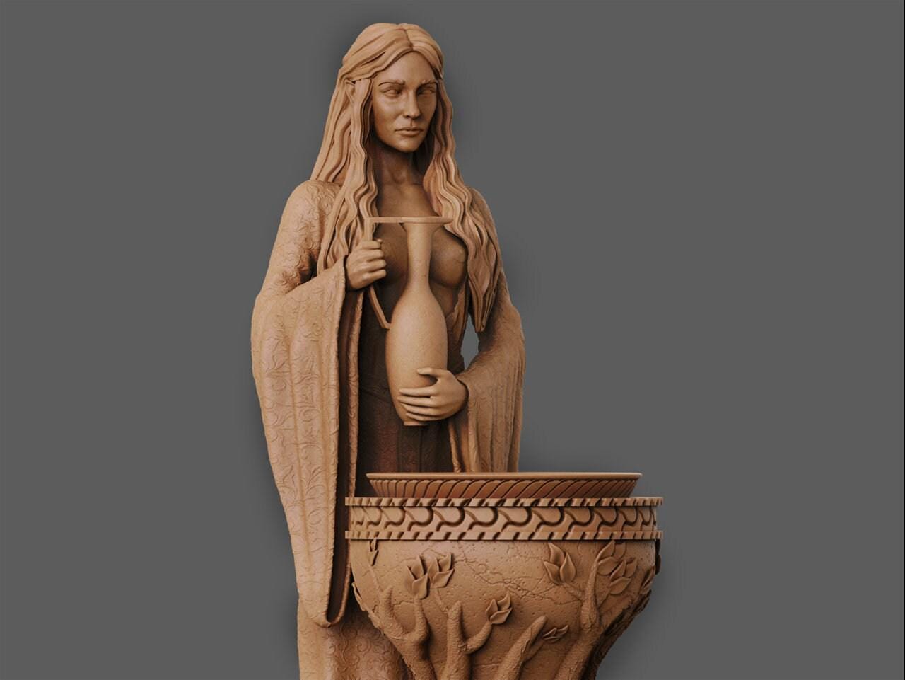 Galadriel: Elegant 3D Print Statue - NSFW Lord of the Rings Collectible