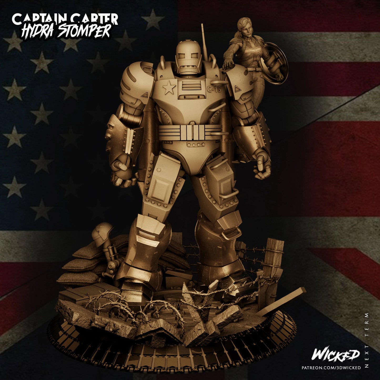 Interstellar Hunter: Carter Diorama 3D Print Collectible Statue – Sci-Fi Masterpiece