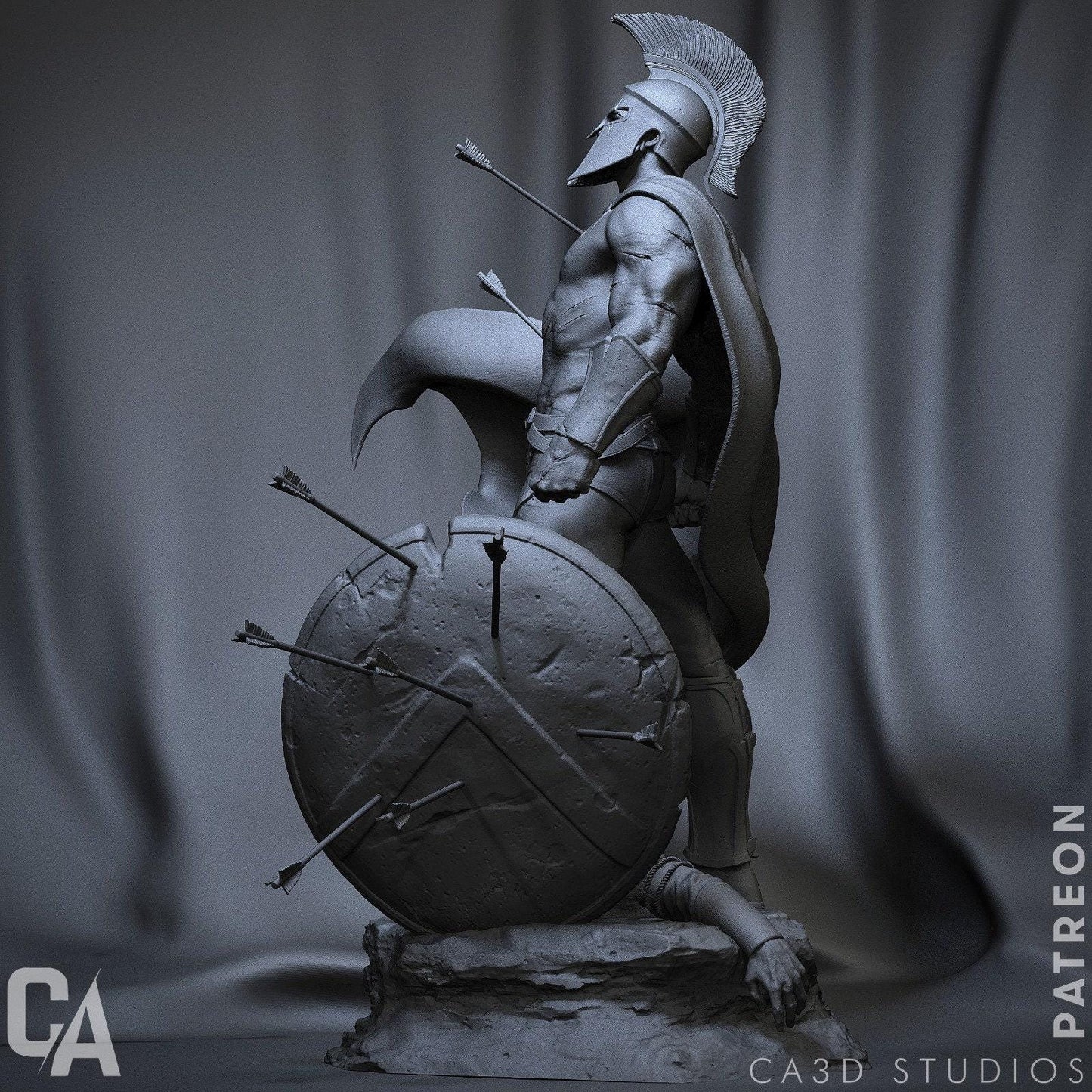 Leonidas King of Sparta - Majestic 3D Printed Collectible Statue: Immortalize the Hero of Thermopylae!