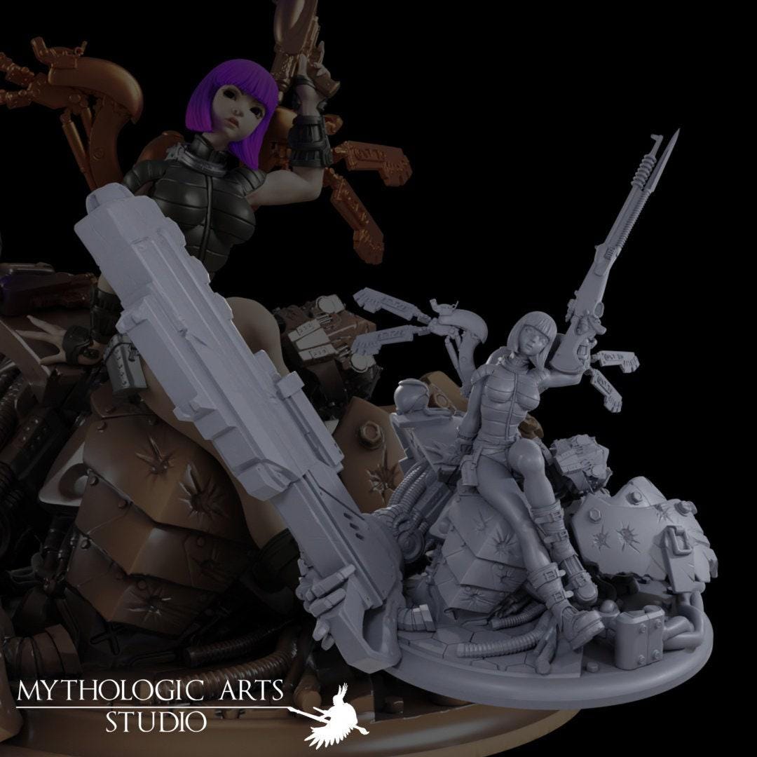 Sci-Fi Gunslinger Girl 3D Printed Collectible Statue: High-Detail Futuristic Figure for Collectors & Fans