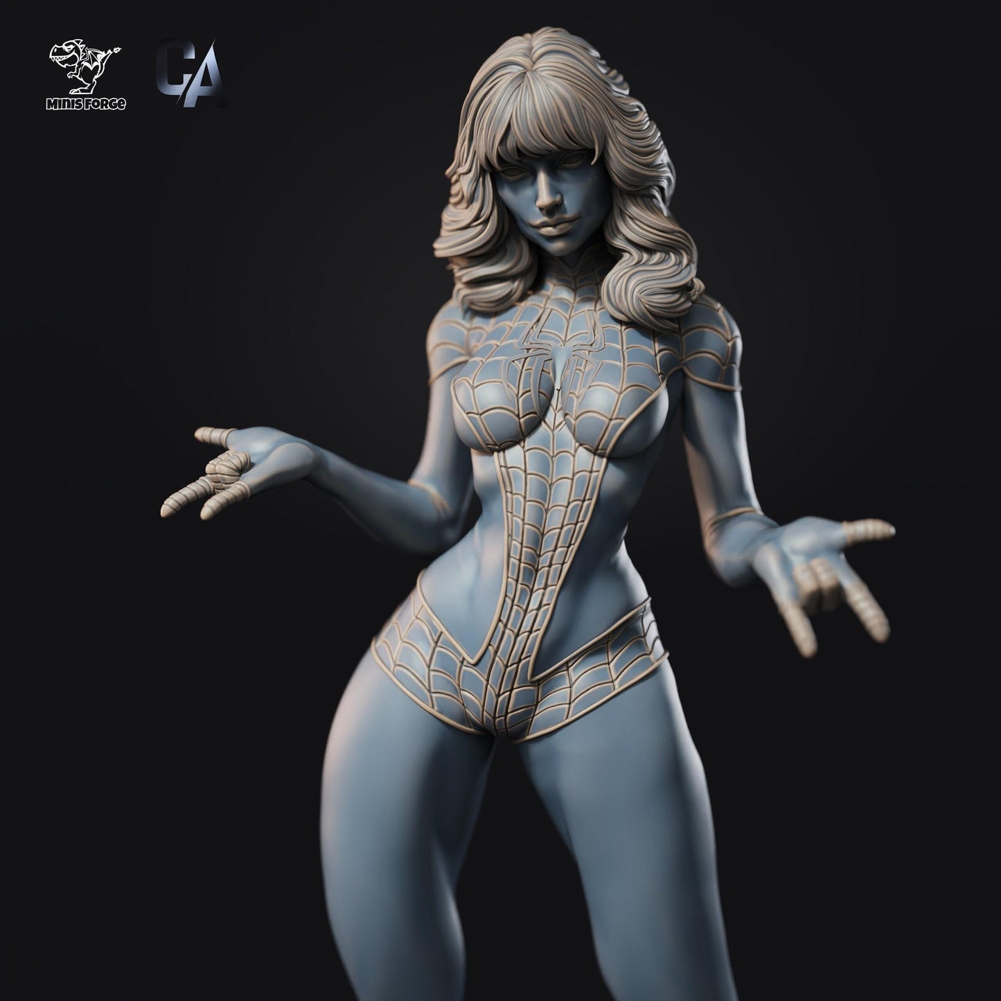 Stunning Spider Mary Jane 3D Printed Statue: Spider-Man Fan Art Collectible - Detailed MJ Figure