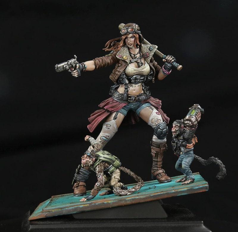 Black Betty, Collectible Miniature, 3D Printed miniature, cyberpunk model, cyberpunk 3d model, 35mm