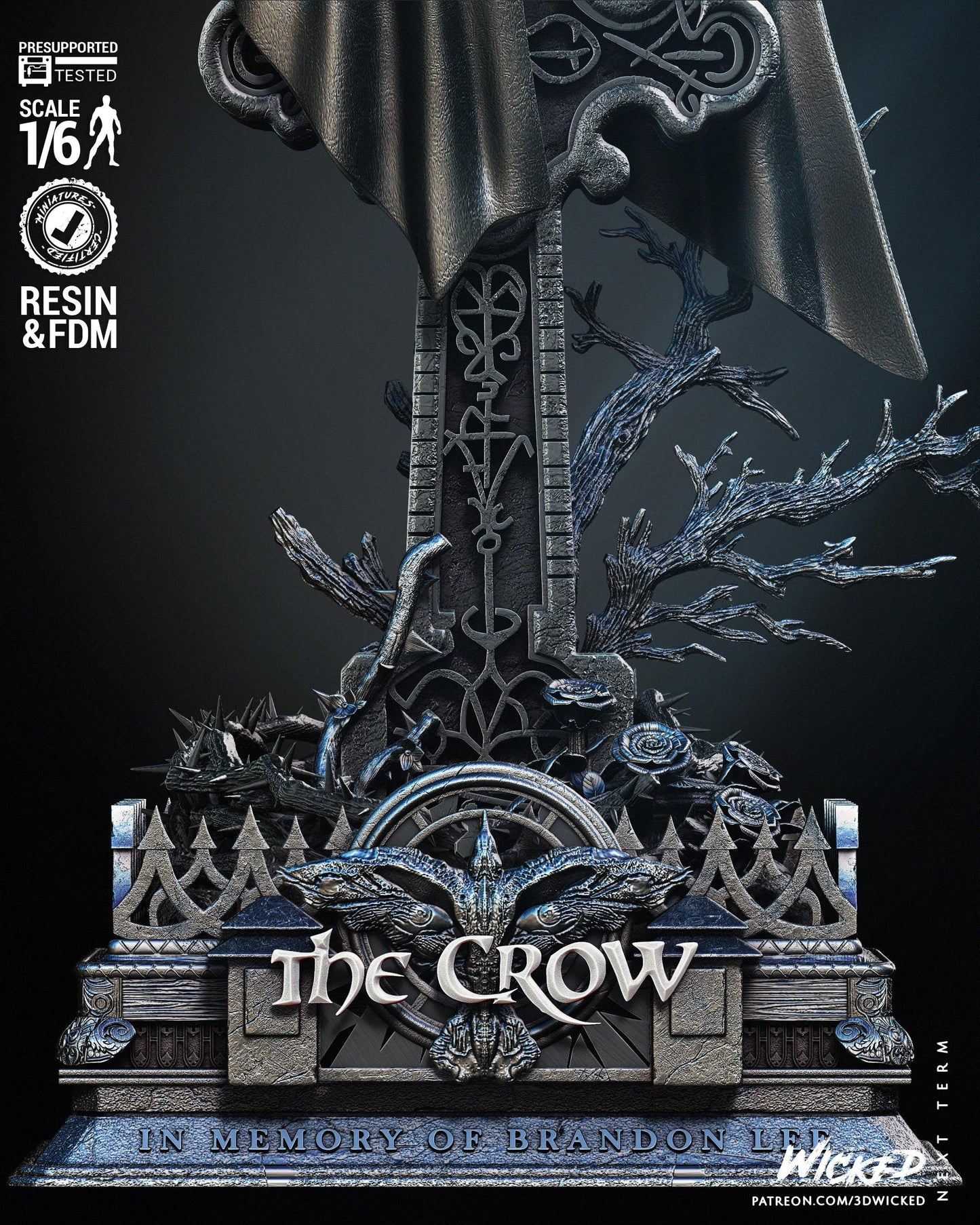 a poster for the crow in memory of brandon lee