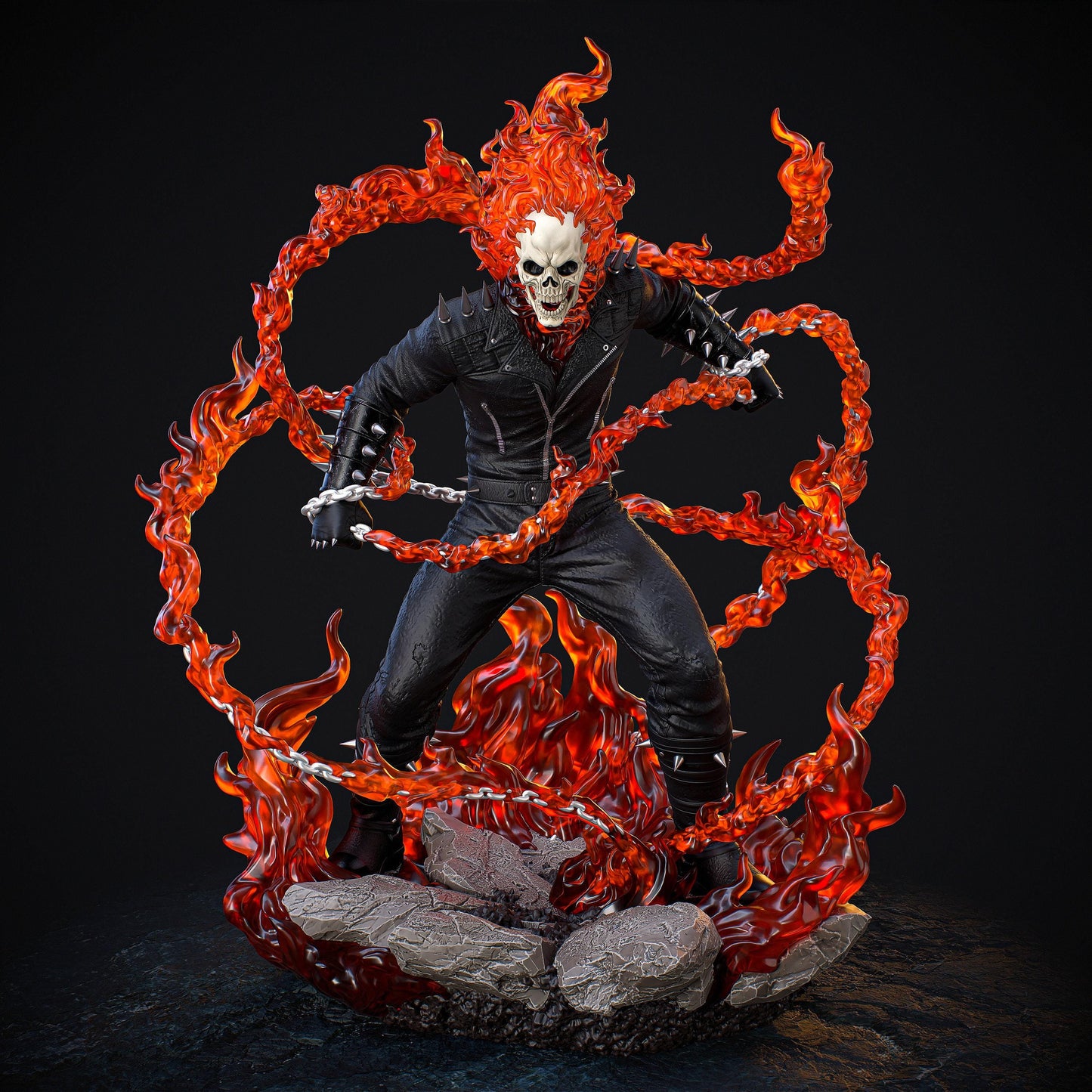 Ghost Rider Collectible Resin Statue – Painted or Unpainted Model Kit for Marvel Fans