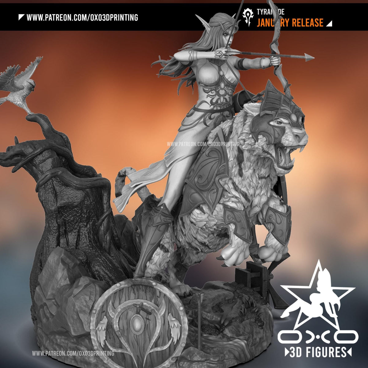 Tyrande Whisperwind NSFW 3D Printed Statue – Mature Fantasy Resin Collectible, Made to Order for Adult Collectors & Fans