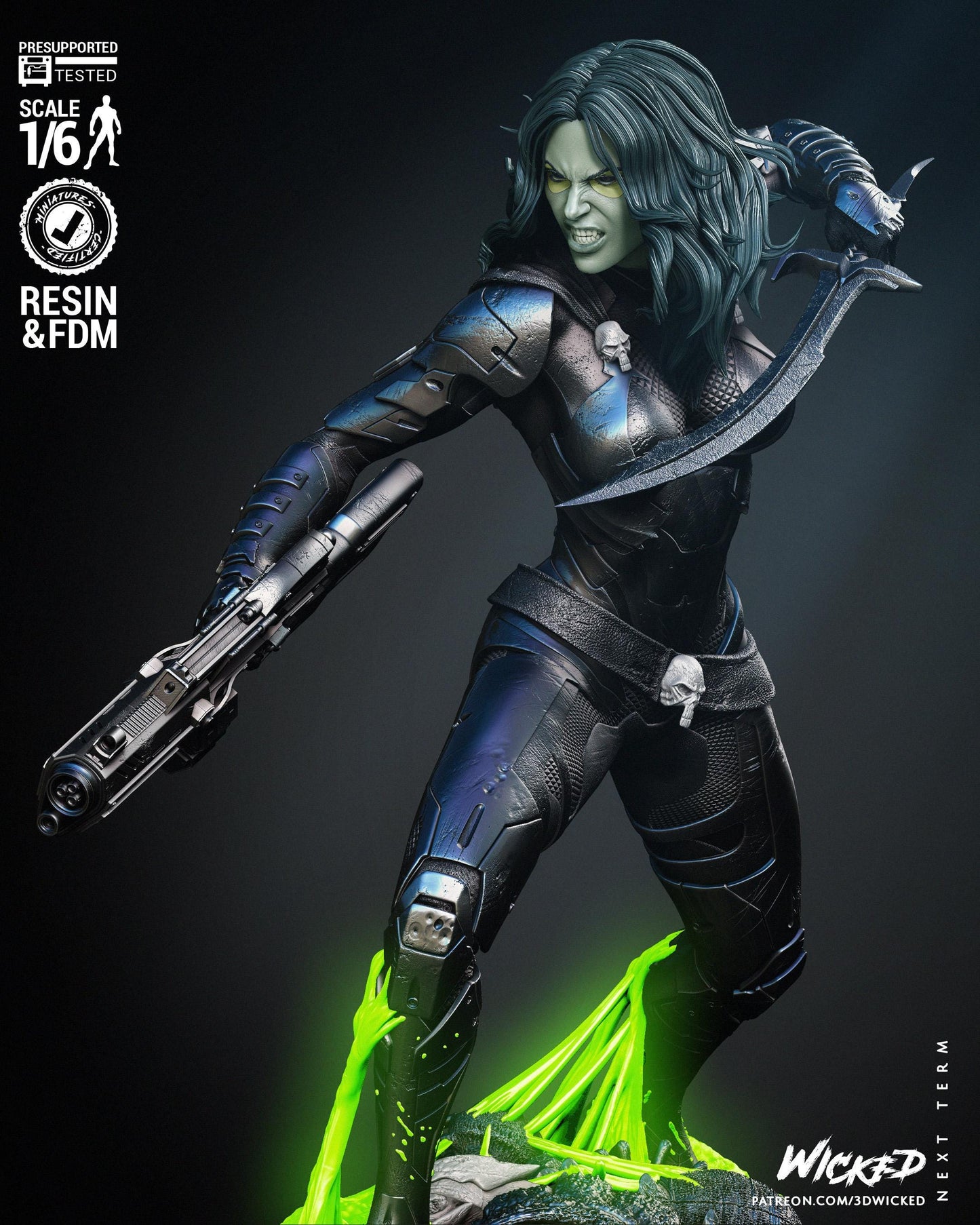 a woman in a futuristic suit holding a gun