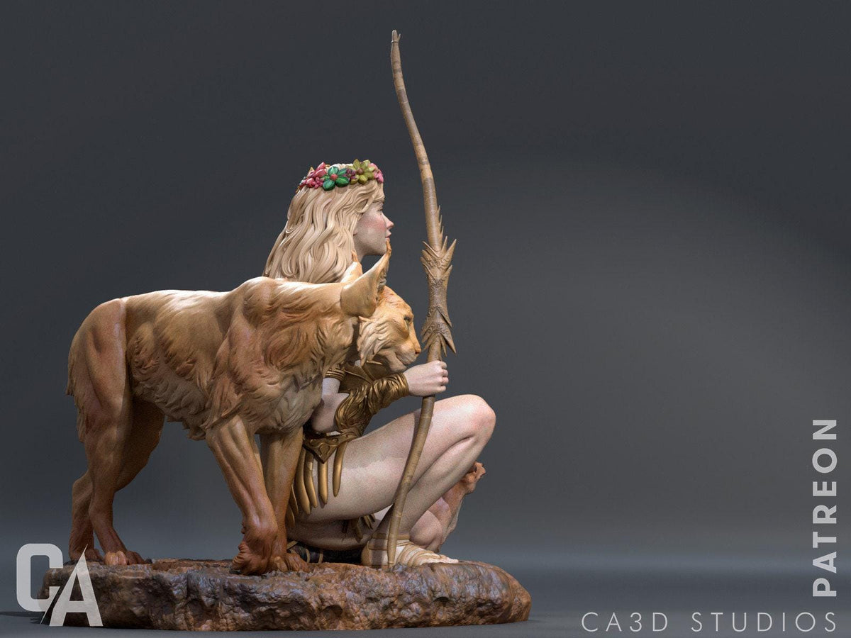 Artemis Goddess of Hunt 3D Printed Statue - Greek Mythology Collectible Figure with