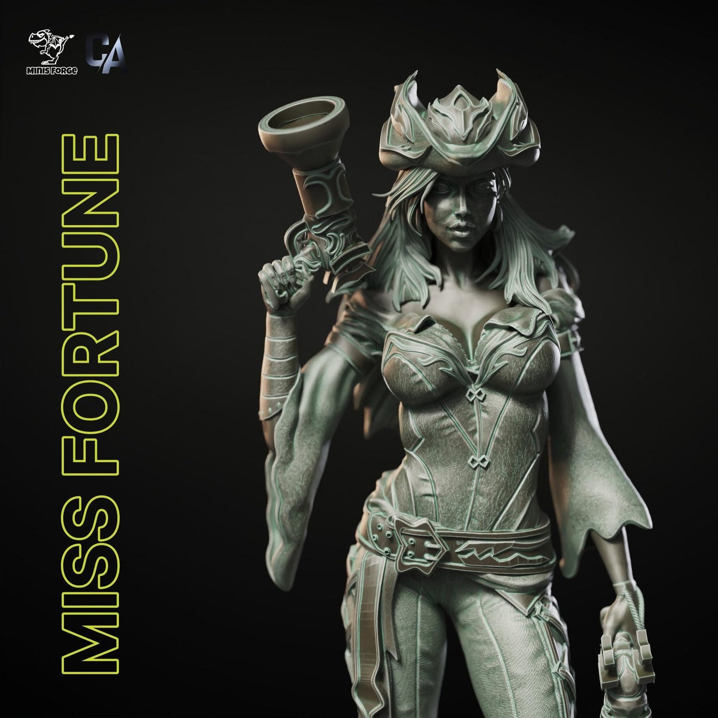Daring Miss Fortune 3D Printed Resin Statue – League of Legends Collectible Figure with NSFW Option