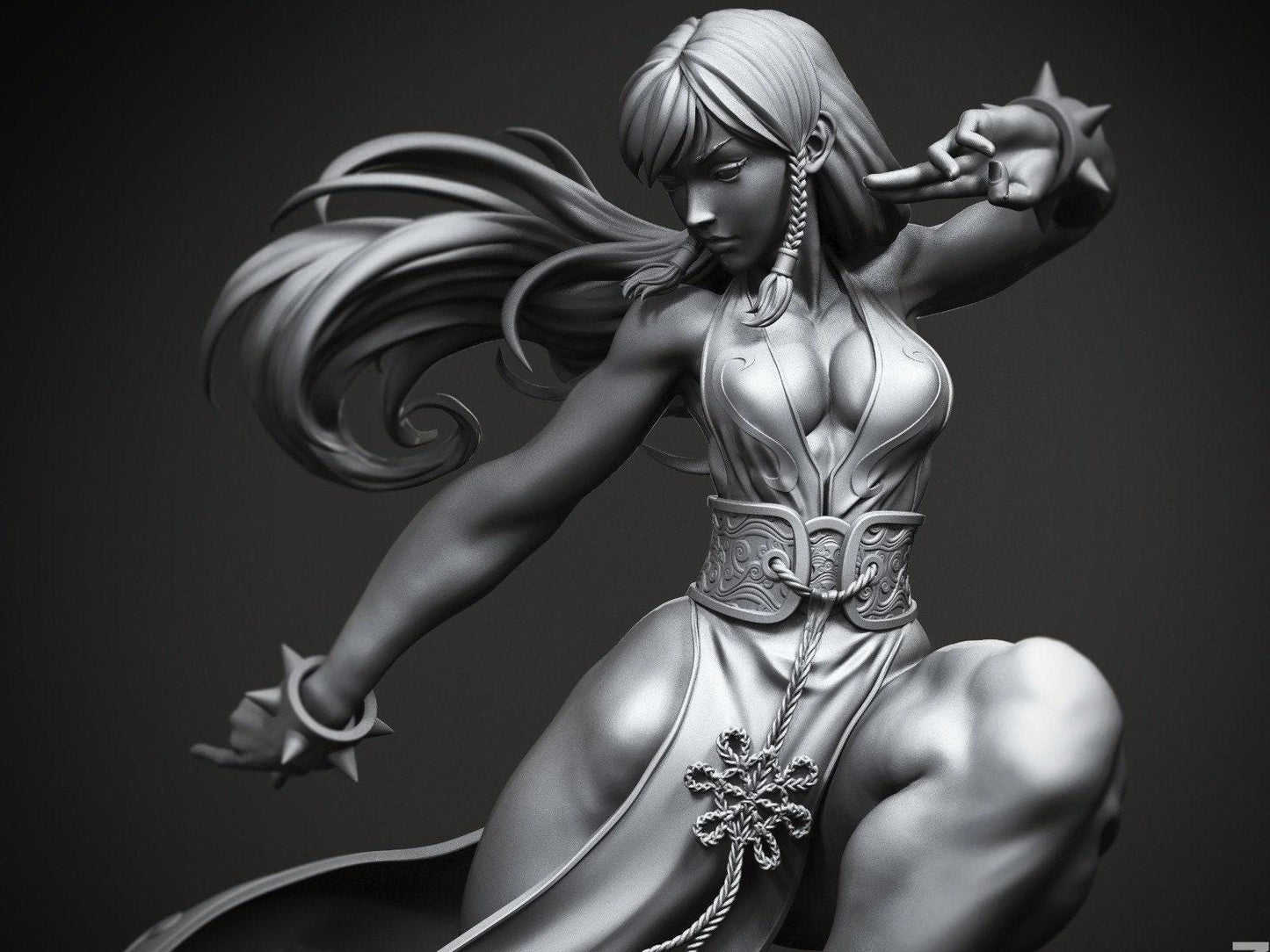 Chun Li Fanart: Dynamic 3D Printed Resin Statue - Street Fighter Collectible