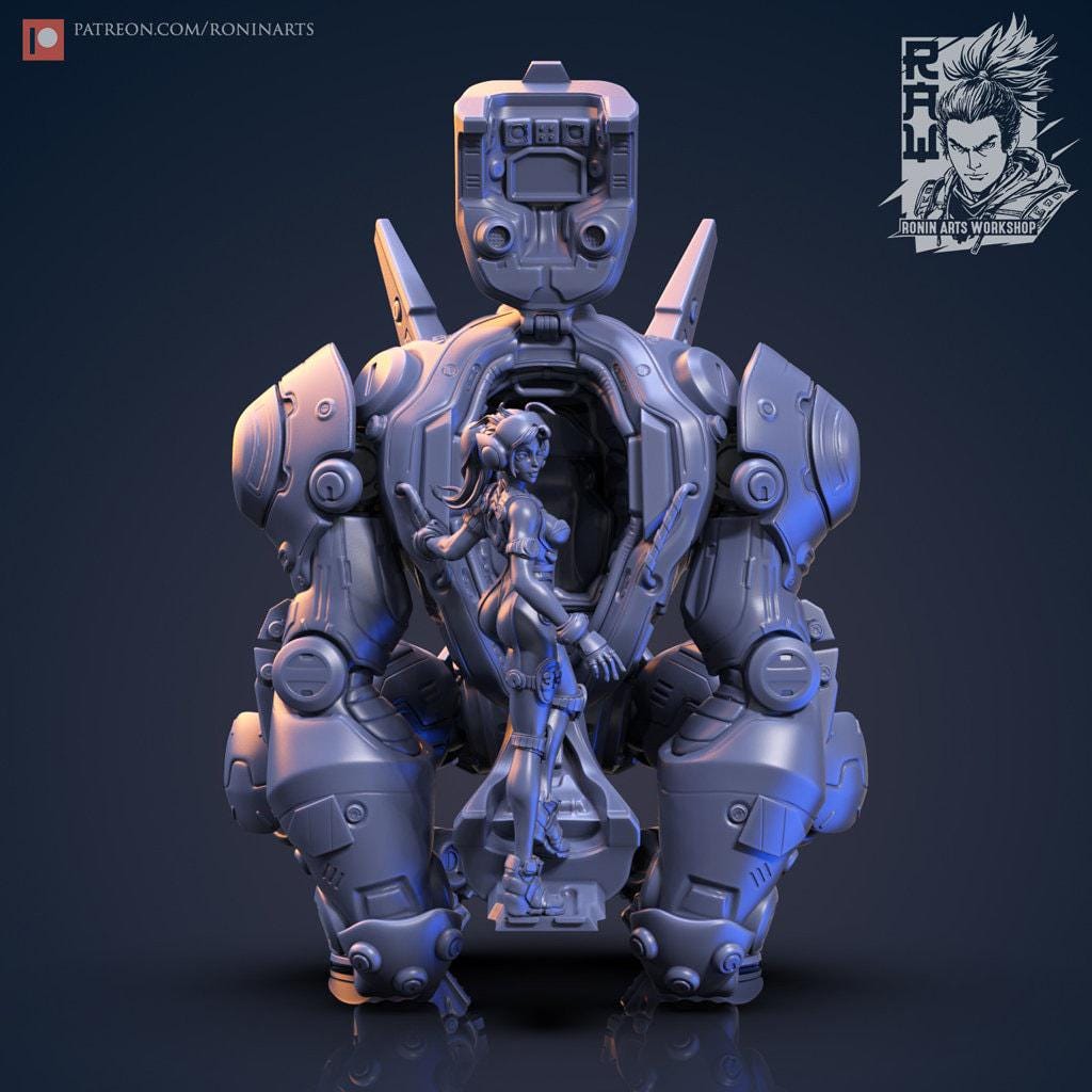 Silverback & Jane 3D Printed Statue - Unique Jungle Pinup Collectible Figure for Art Enthusiasts