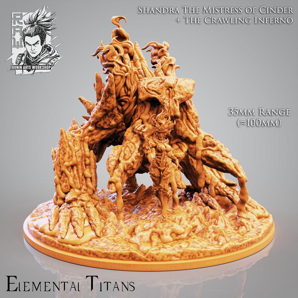 Elemental Golems Warband: 3D-Printed Miniatures for DnD (35mm scale) 100 mm in heigh, large monster