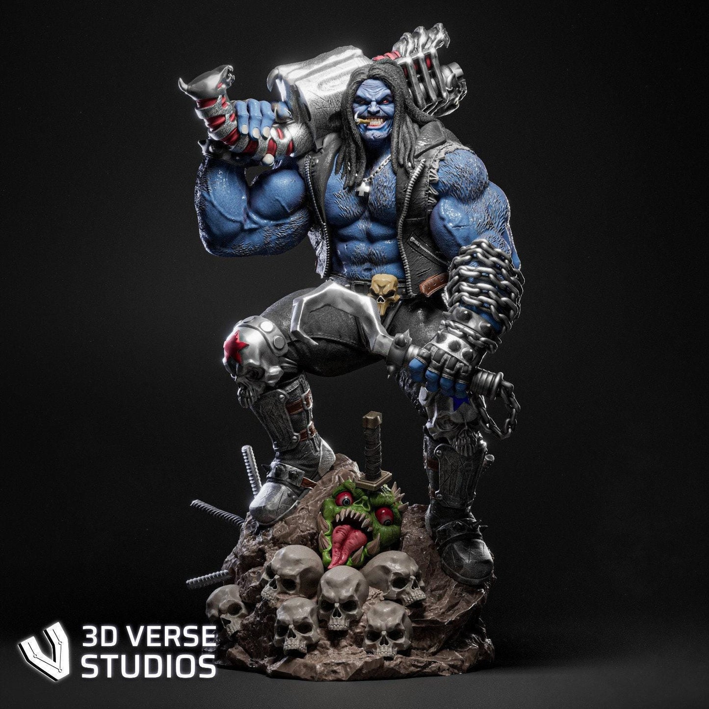 Lobo Collectible Statue: Intense Fanart 3D Printed Figure - DC Comics