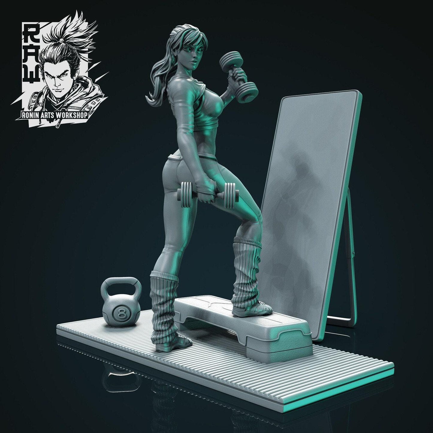 Sporty Irene Pinup 3D Print Statue: Dynamic Collectible Figure with Optional NSFW Variant!