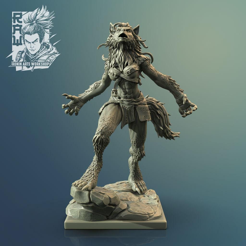 Human Druid Miniature 3D Print Dungeons and Dragons Mini RPG Tabletop DnD Painting Great Gift Idea