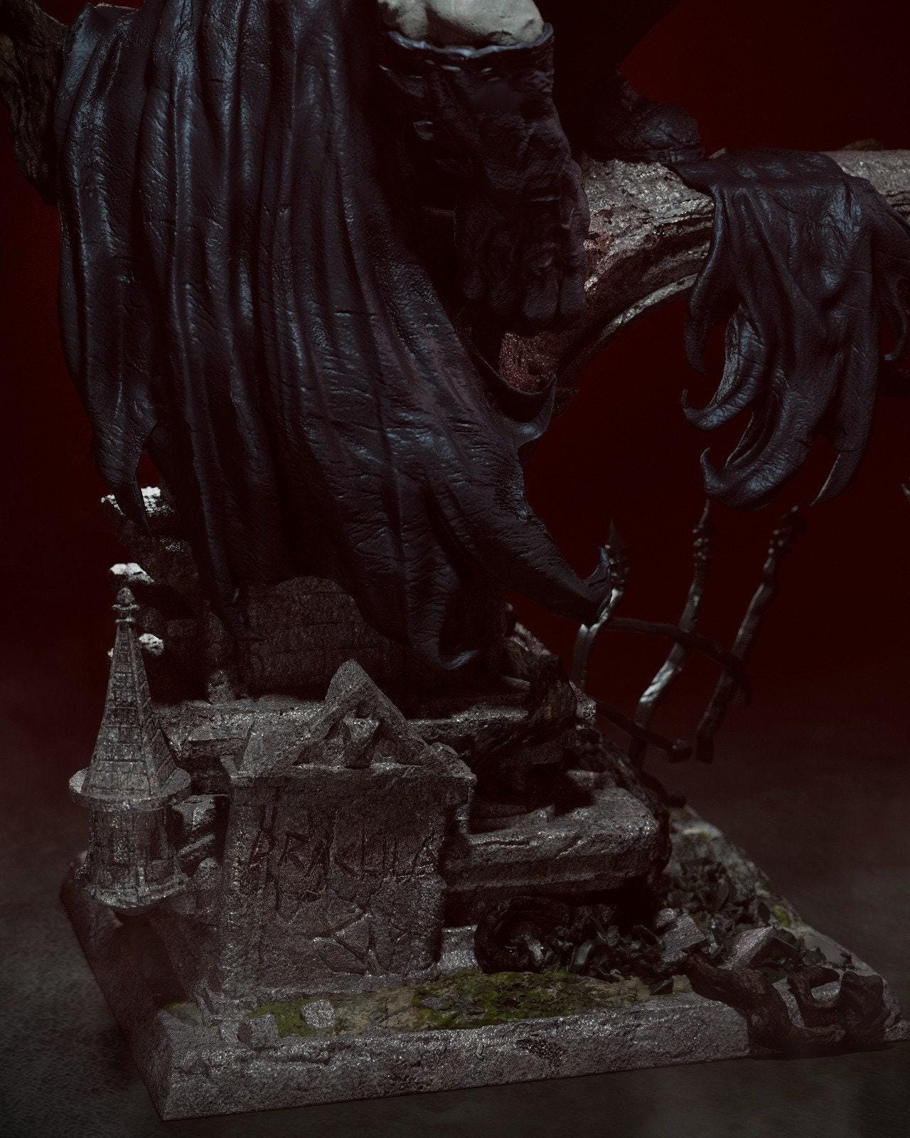 Vampire Batman 3D Printed Miniature Statue - Elseworlds Dark Knight Collectible Figure