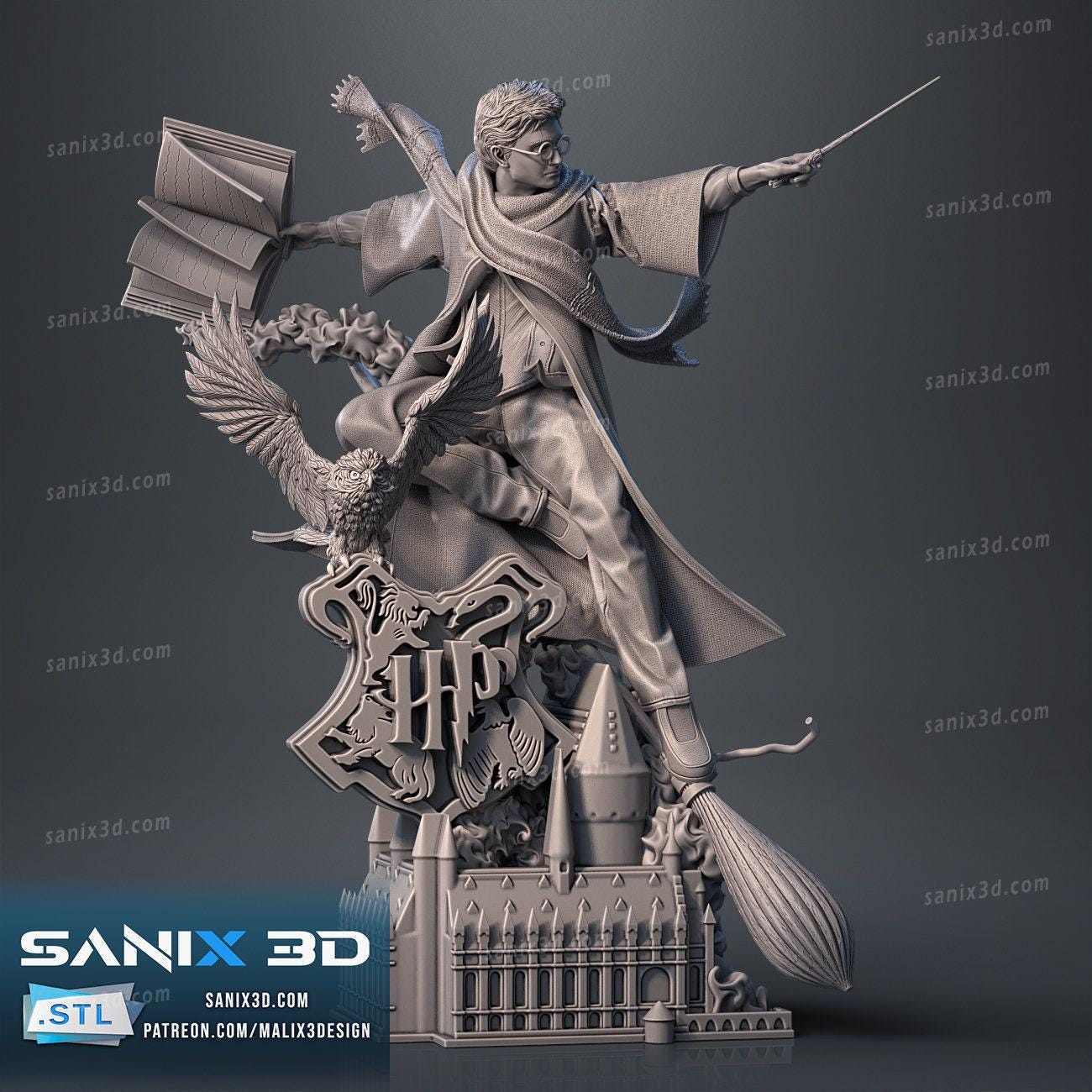 Iconic Harry Potter 3D Printed Statue: Magical Wizarding World Collectible Fan Art Figure