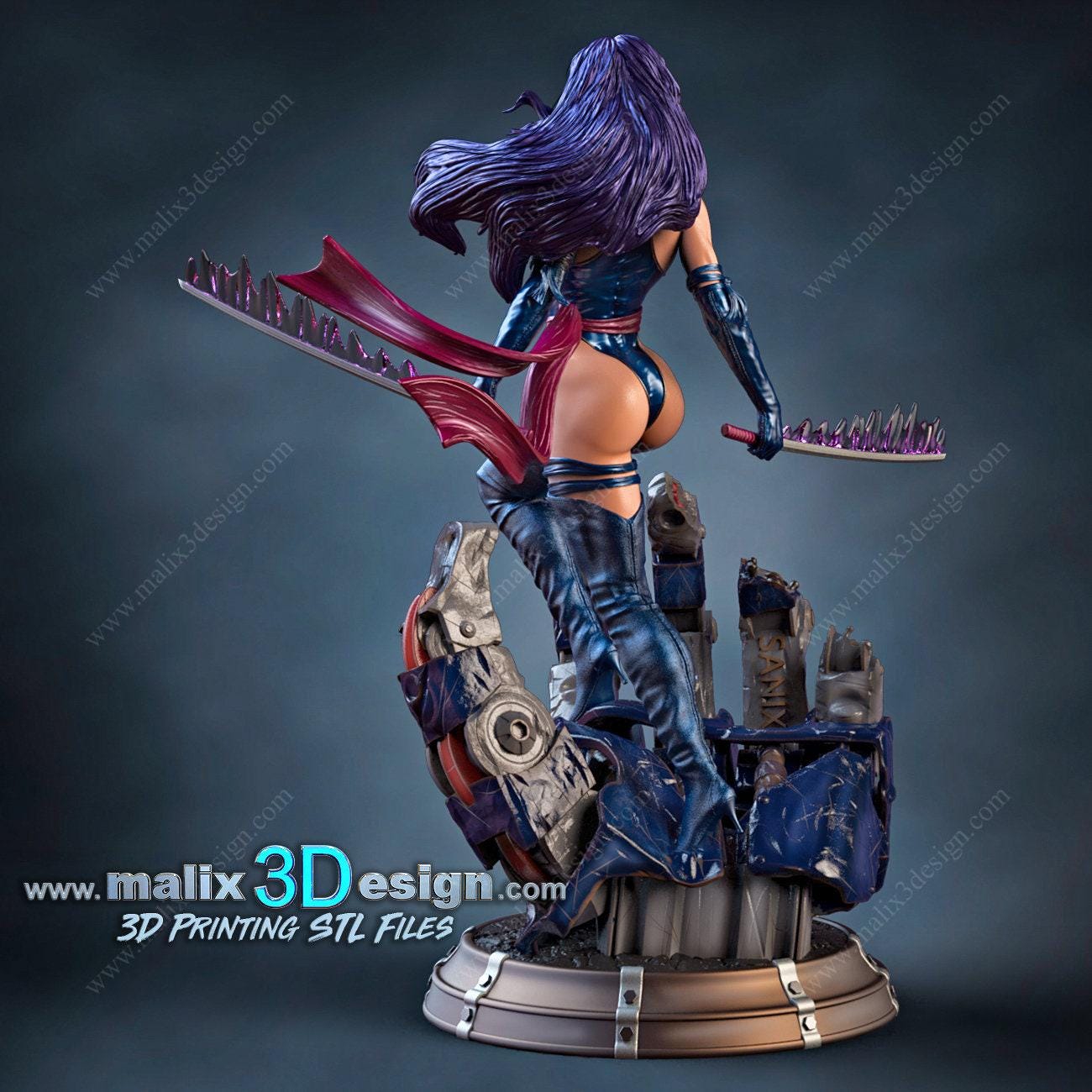 Psychic Ninja Psylocke 3D Printed Resin Statue - X-Men Mutant Marvel Collectible Figure