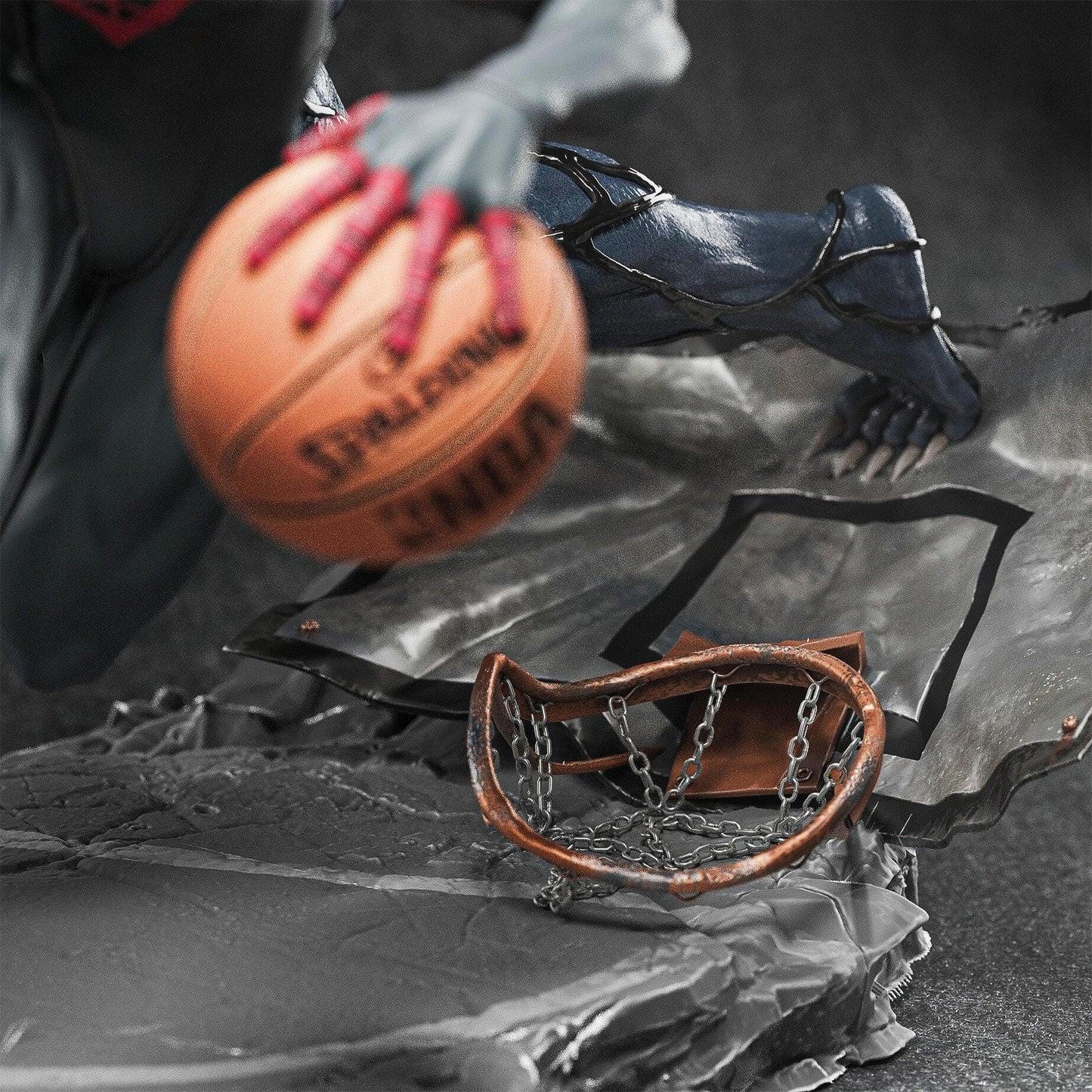 Epic Spider-Man vs Venom Basket Match 3D Printed Collectible: Dynamic Marvel Superhero Showdown