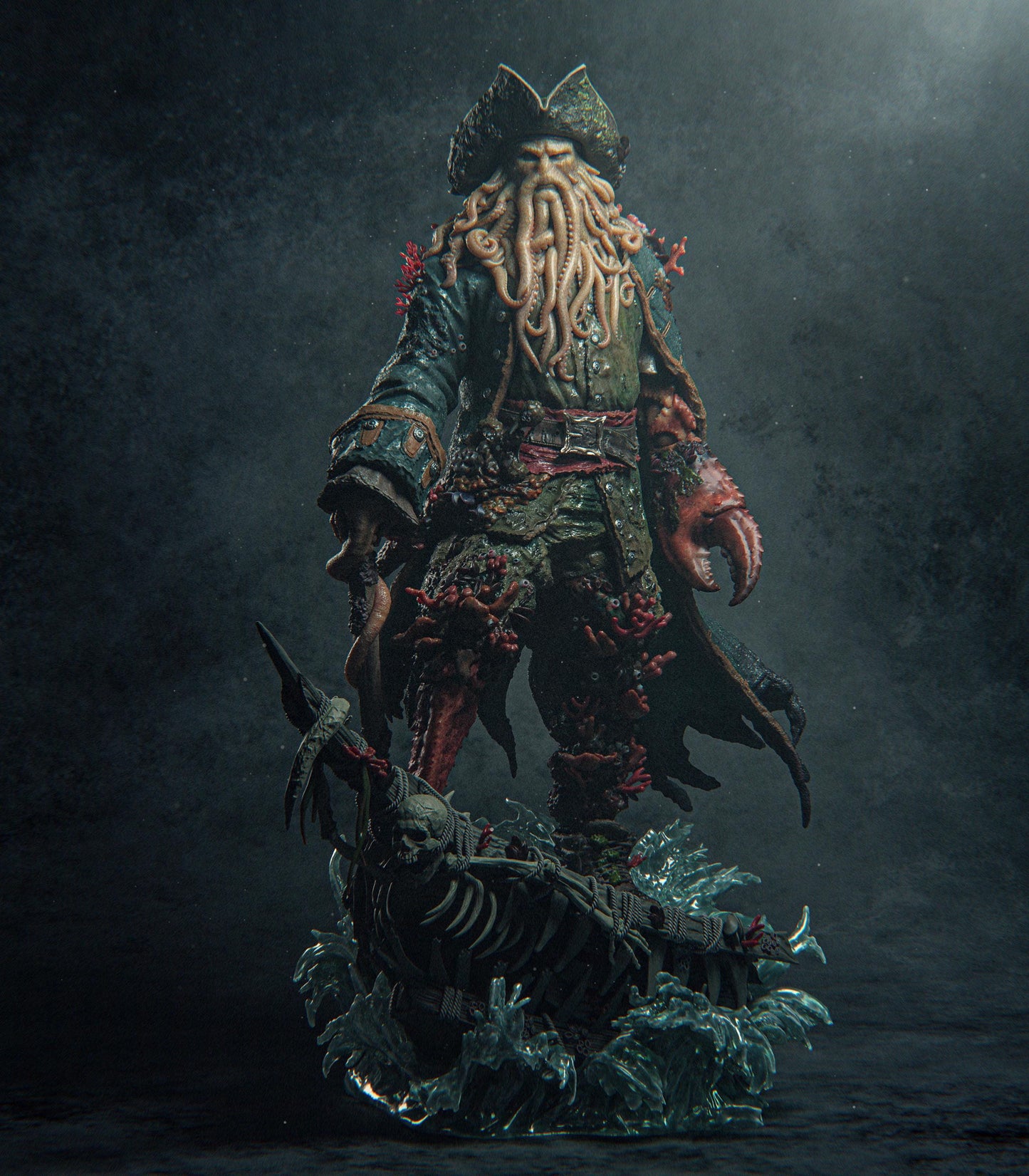 Immerse Yourself: High-Detail Davy Jones Collectible 3D Printed Statue from Pirates of the Caribbean