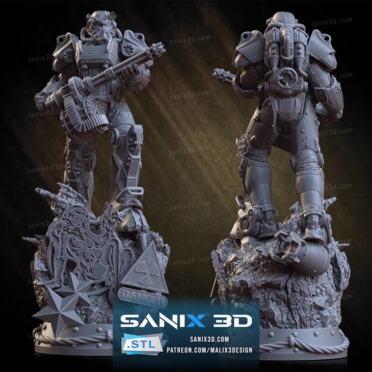 Fallout T-60 Power Armor Collectible 3D Printed Resin Statue | Hand Painted or Unpainted Figure
