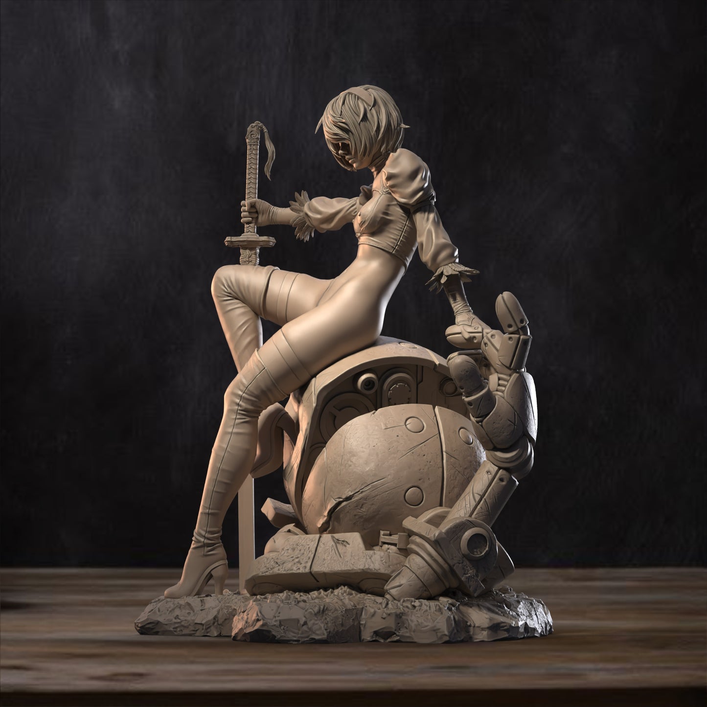 Immerse in Nier Automata: 2B Collectible Statue - Hand Painted or Unpainted Resin Kit with Optional NSFW