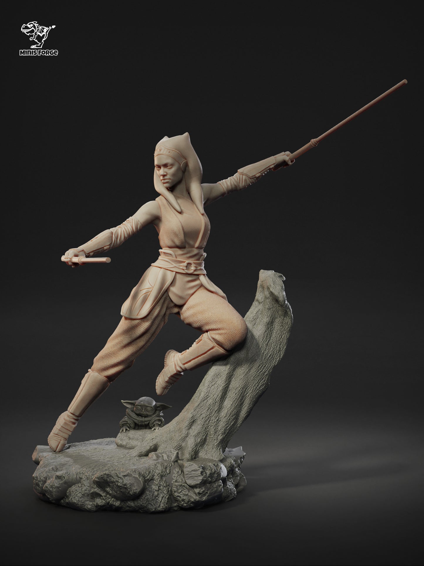 Ahsoka Tano 3D Printed Statue - Hand-Painted Star Wars Collectible Figure or Unpainted DIY Miniature Kit