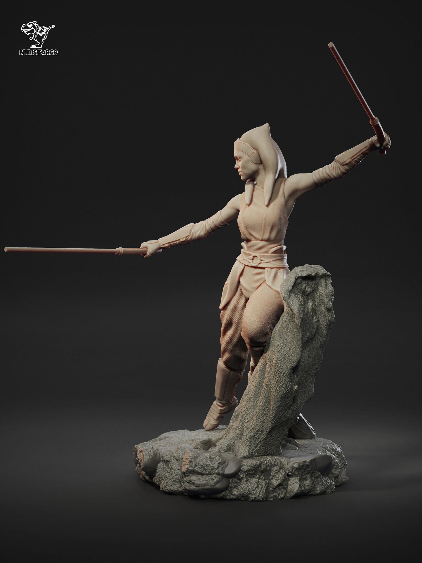 Ahsoka Tano 3D Printed Statue - Hand-Painted Star Wars Collectible Figure or Unpainted DIY Miniature Kit