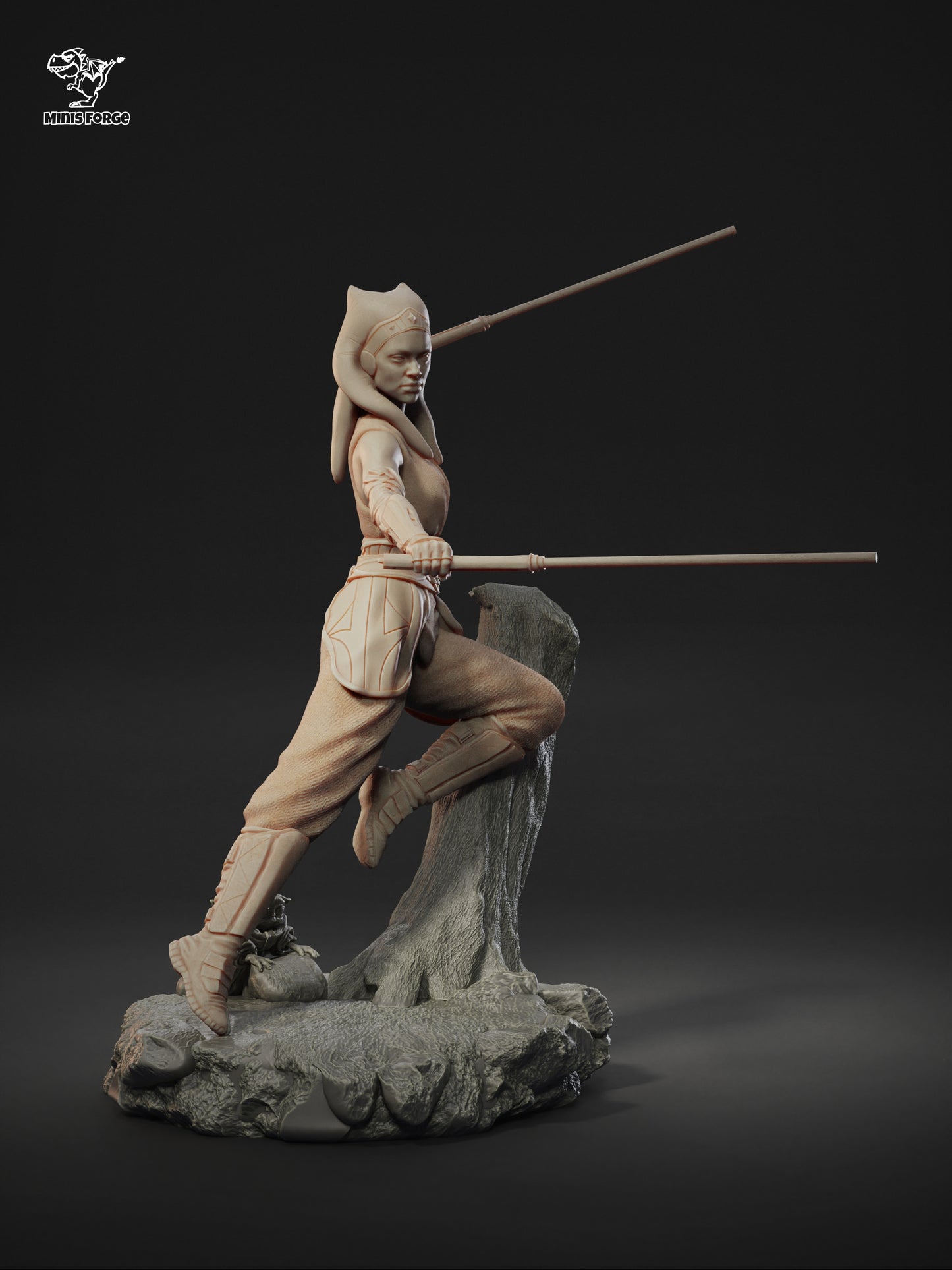 Ahsoka Tano 3D Printed Statue - Hand-Painted Star Wars Collectible Figure or Unpainted DIY Miniature Kit