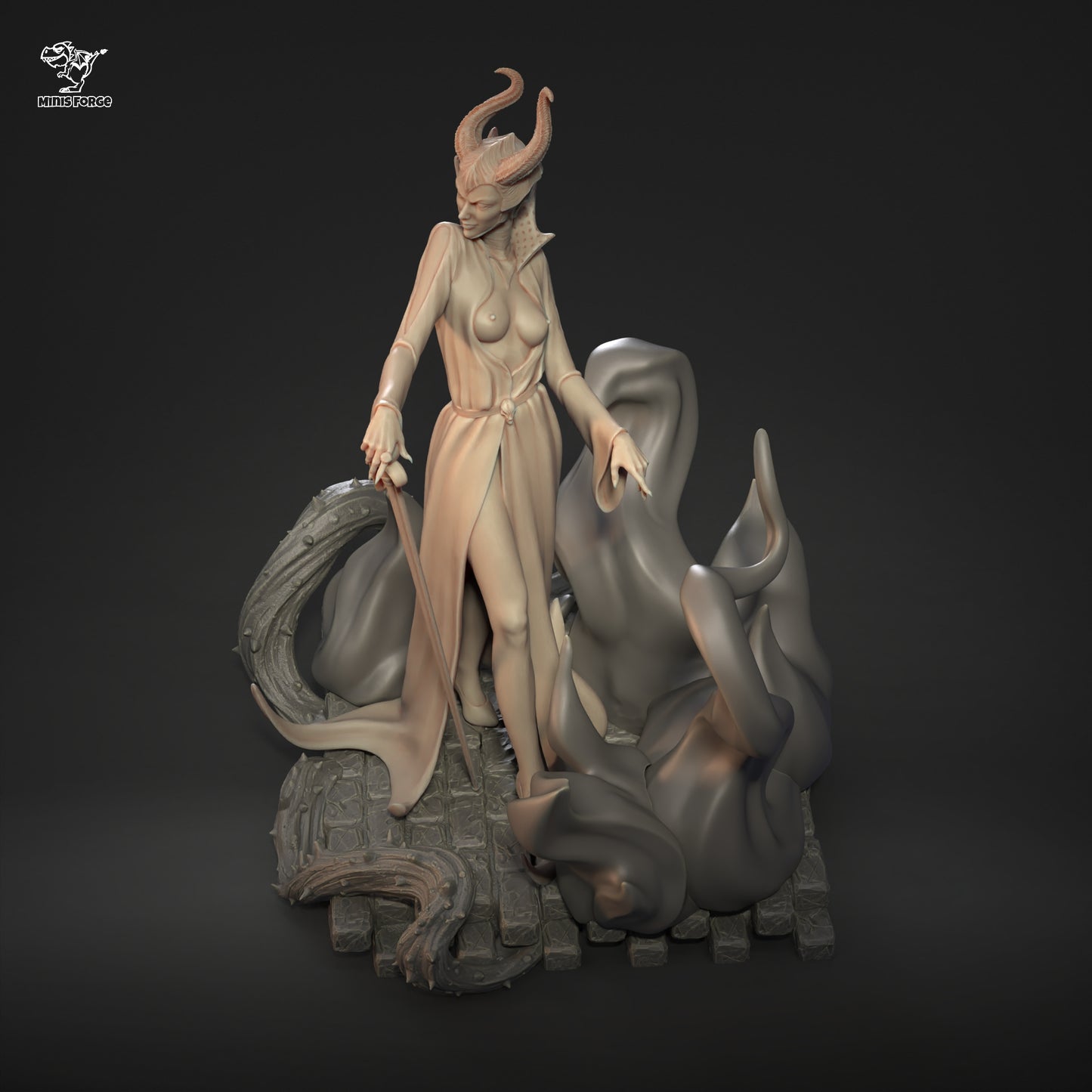 Maleficent Premium 3D Printed Collectible Statue - NSFW Fantasy Villain Figure with Detailed Resin Craftsmanship for Adult Collectors